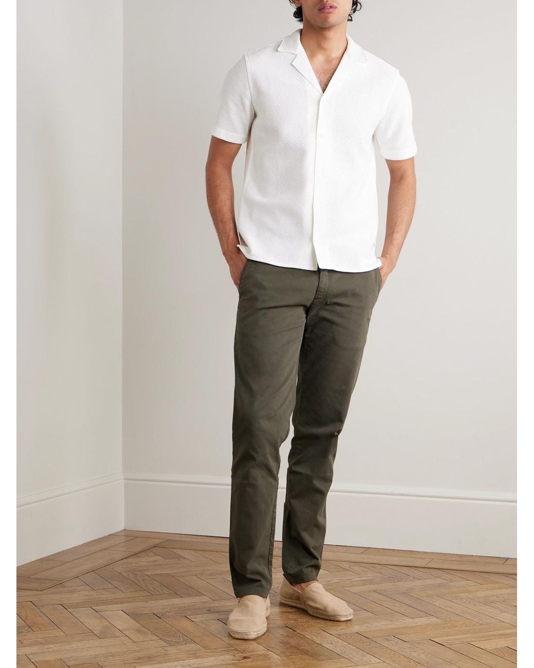 Orlebar Brown Black Fallon Straight-Leg Organic Cotton-Blend Twill Trousers for men