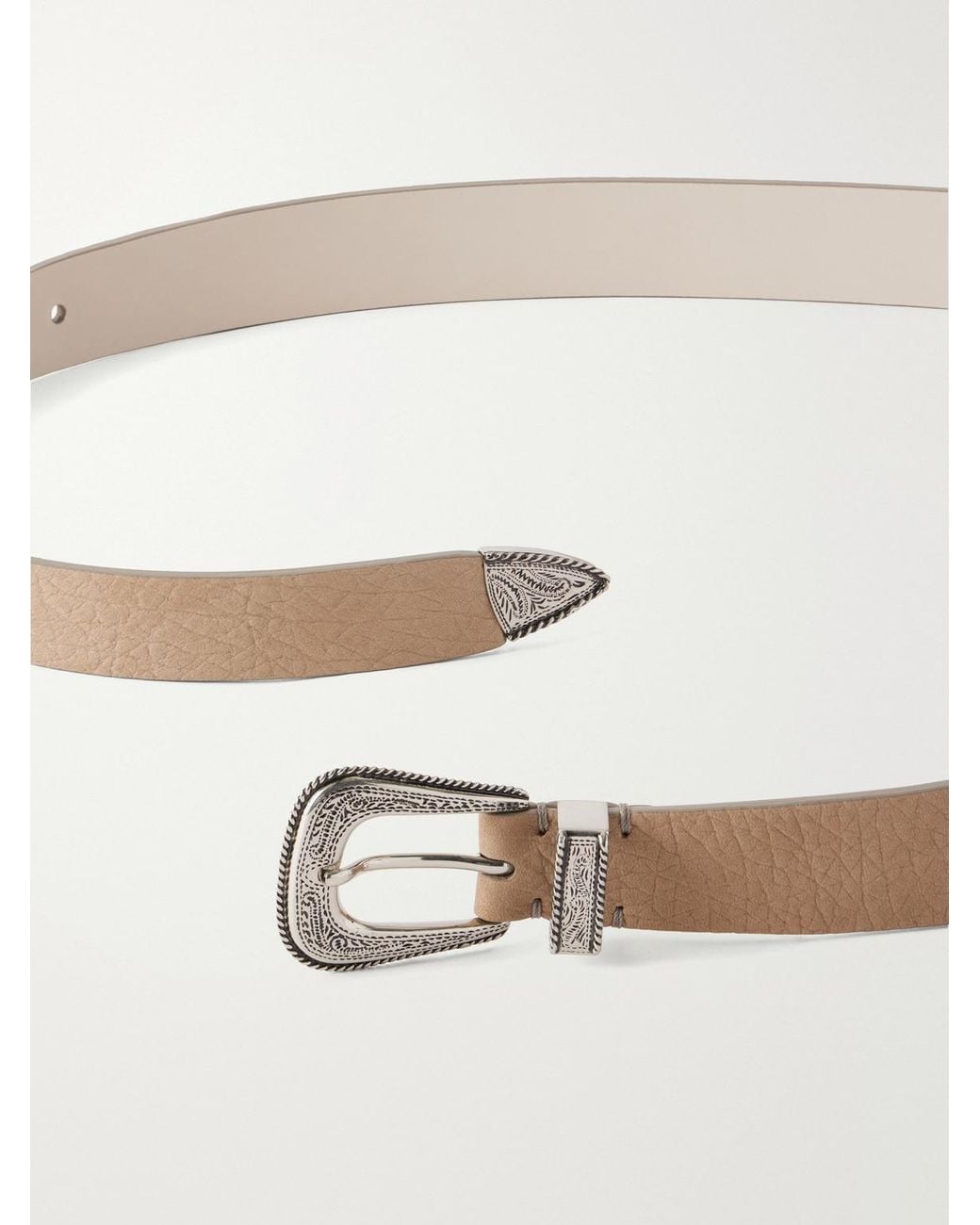 Brunello Cucinelli Natural Textured Leather Belt for men