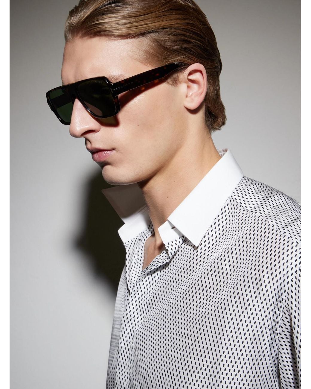 Tom Ford Sean-02 Rectangular-Frame Tortoiseshell Acetate Sunglasses in Green für Herren