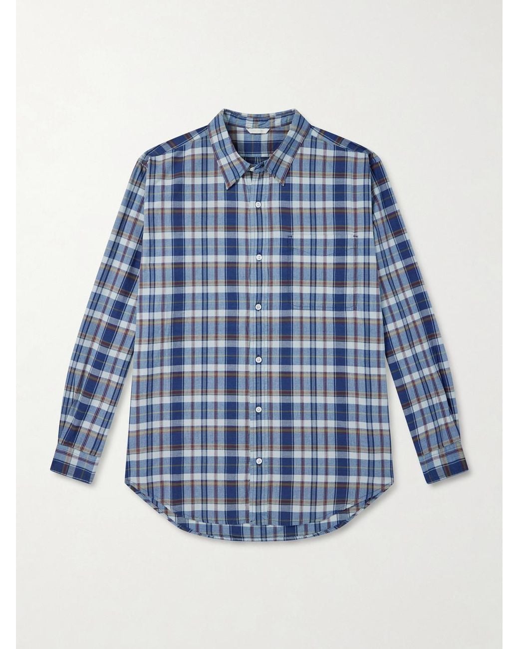 Aimé Leon Dore Blue Checked Cotton Shirt for men