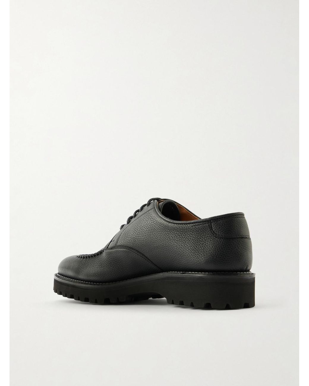 John Lobb Black Land Full-Grain Leather Derby Shoes for men
