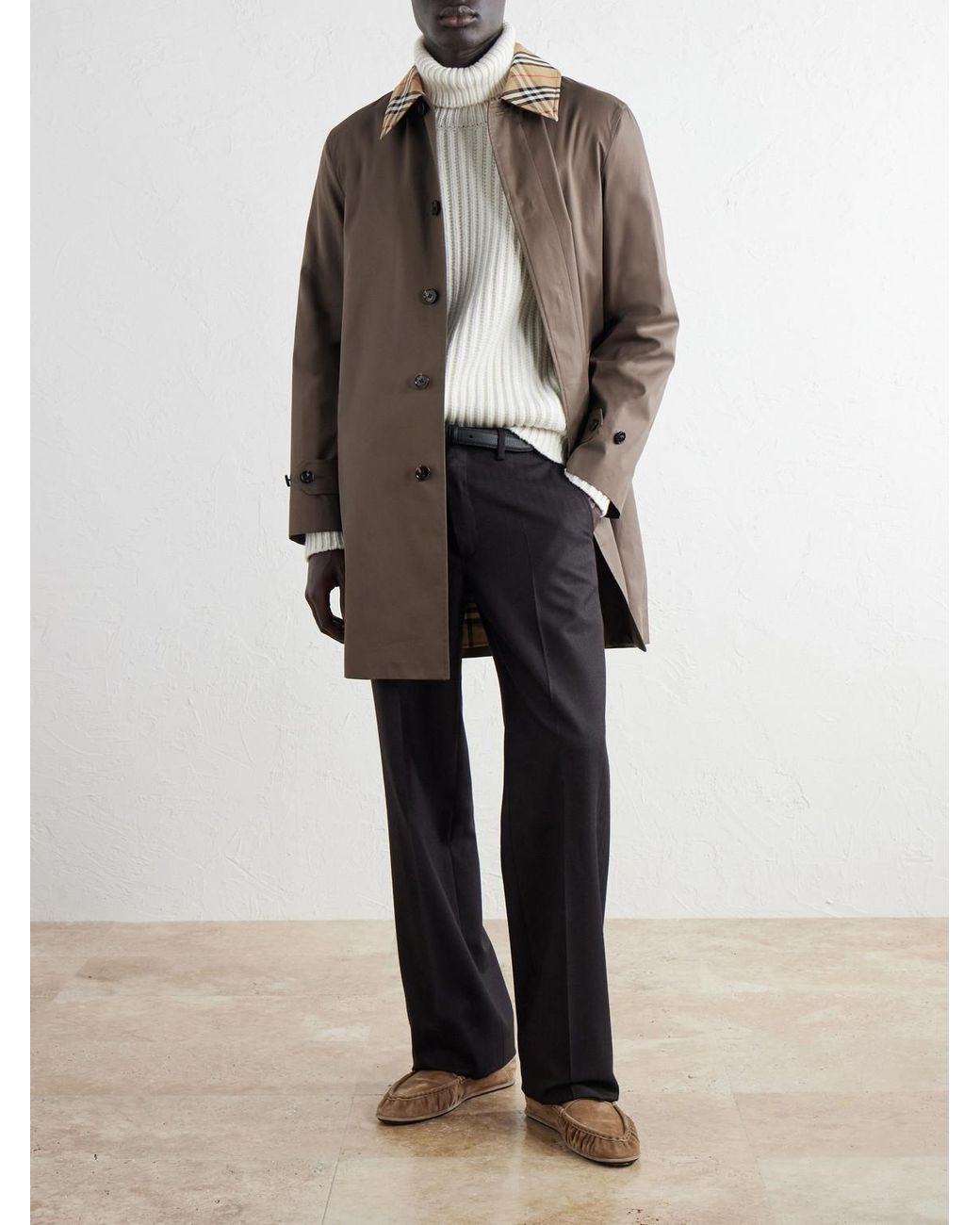 Burberry Brown Tottenham Checked Cotton-gabardine Trench Coat for men
