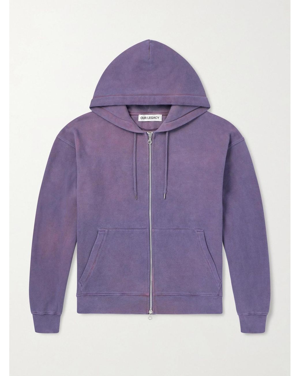 Our Legacy Purple Rascal Cotton-jersey Zip-up Hoodie for men