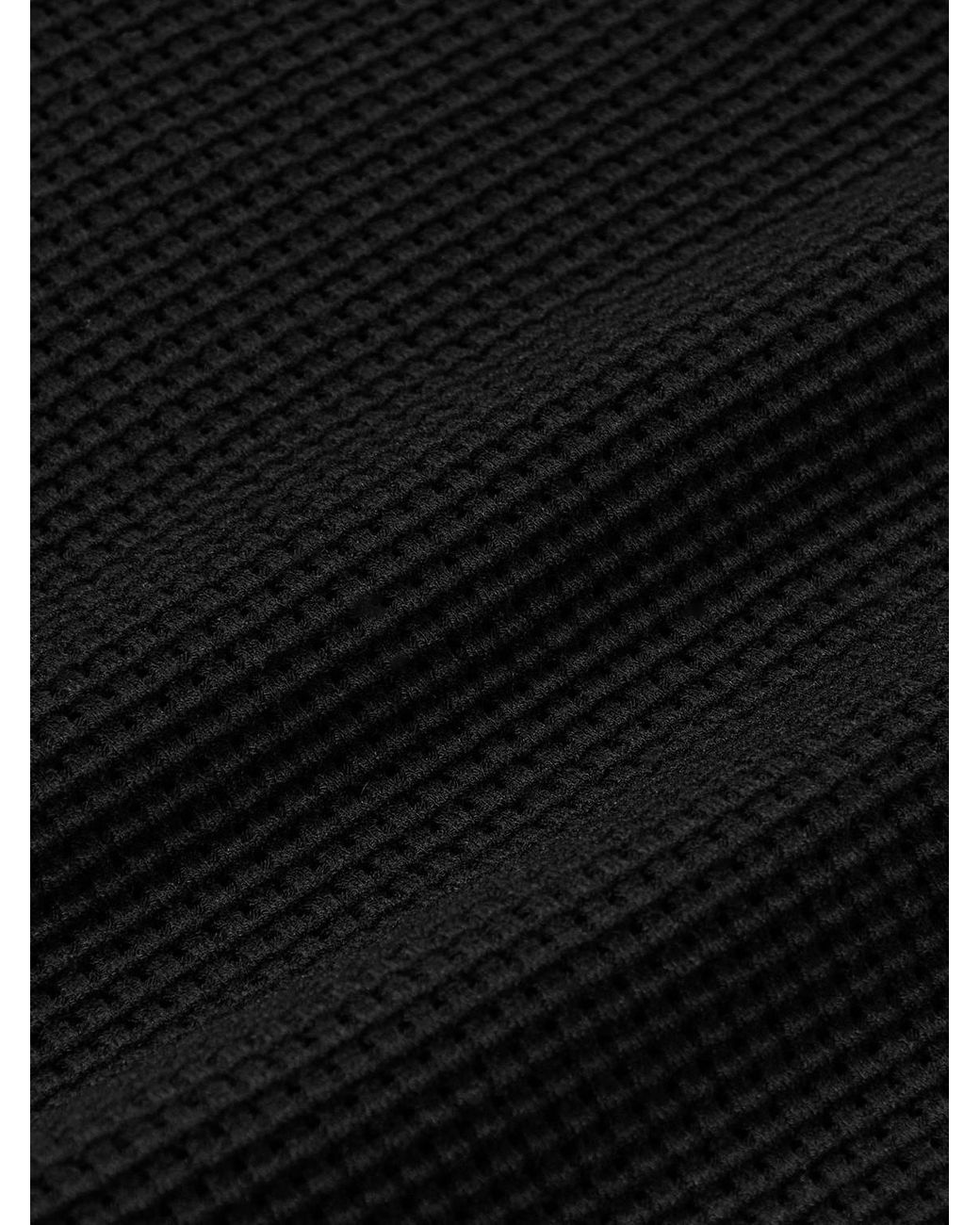 Orlebar Brown Black Roddy Waffle-Knit Polo Shirt for men