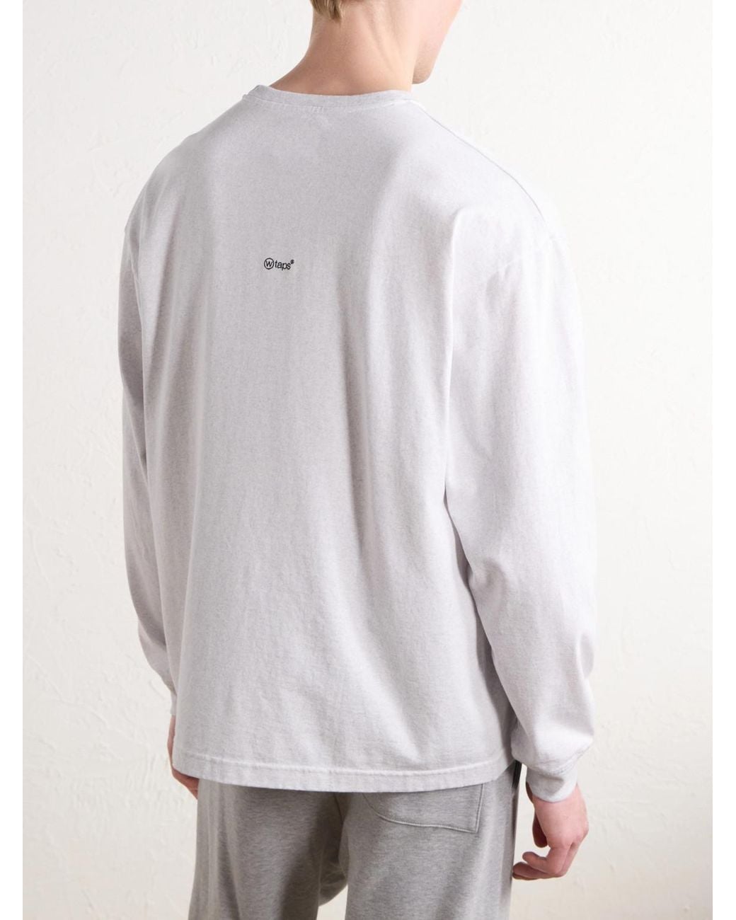 (w)taps White Logo-appliquéd Cotton-jersey T-shirt for men