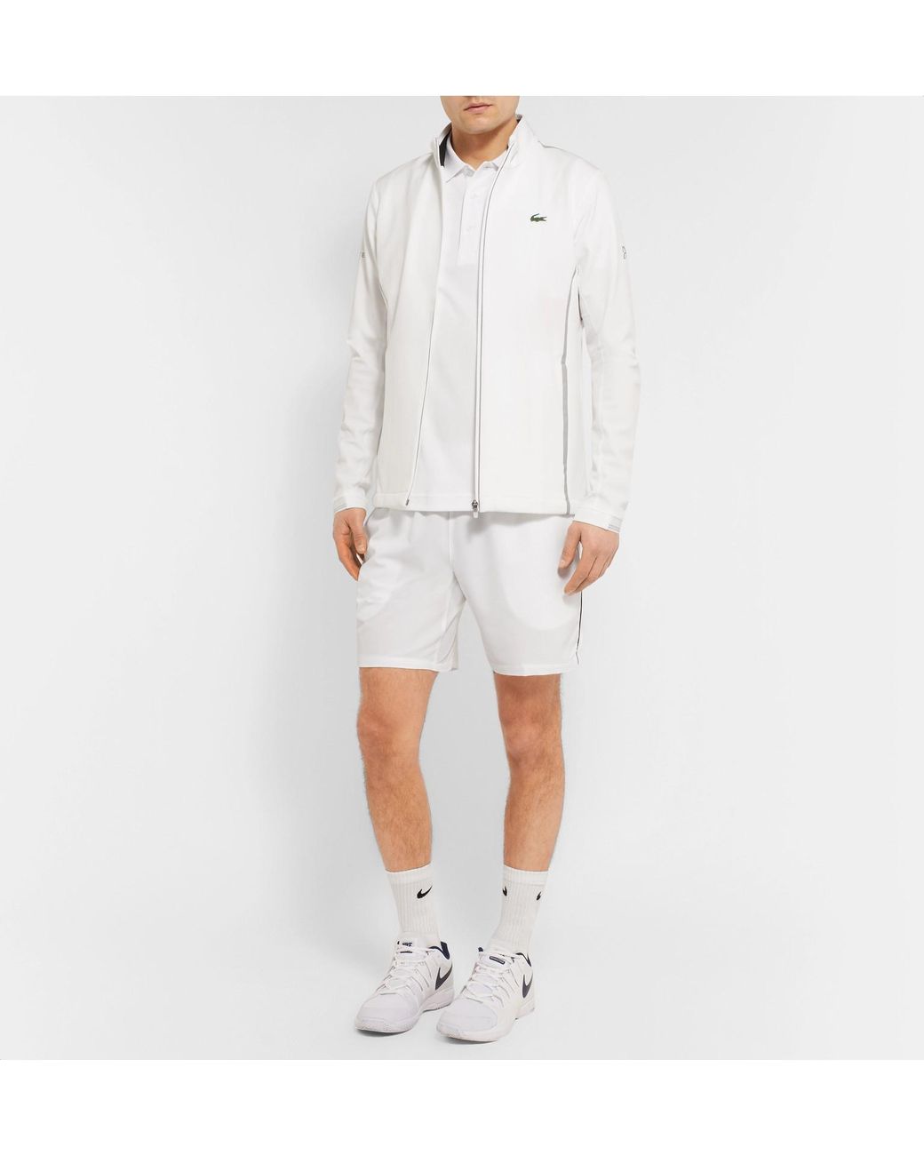 Lacoste Sport Novak Djokovic Stretch-jersey Zip-up Jacket in White for Men  | Lyst Canada