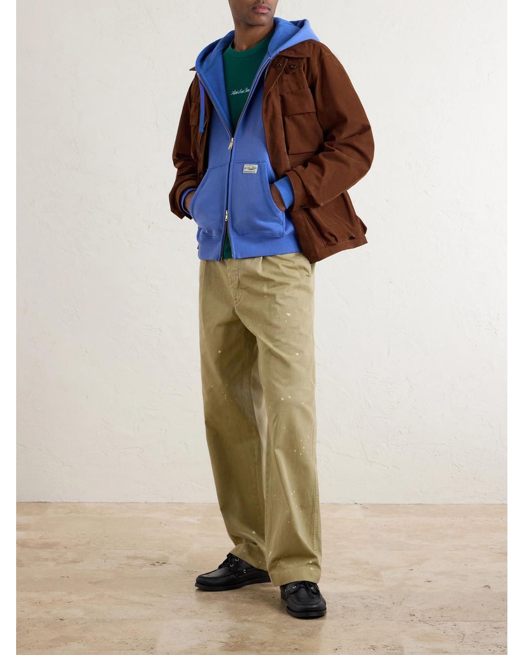 Aimé Leon Dore Blue Cotton-Jersey Zip-Up Hoodie for men