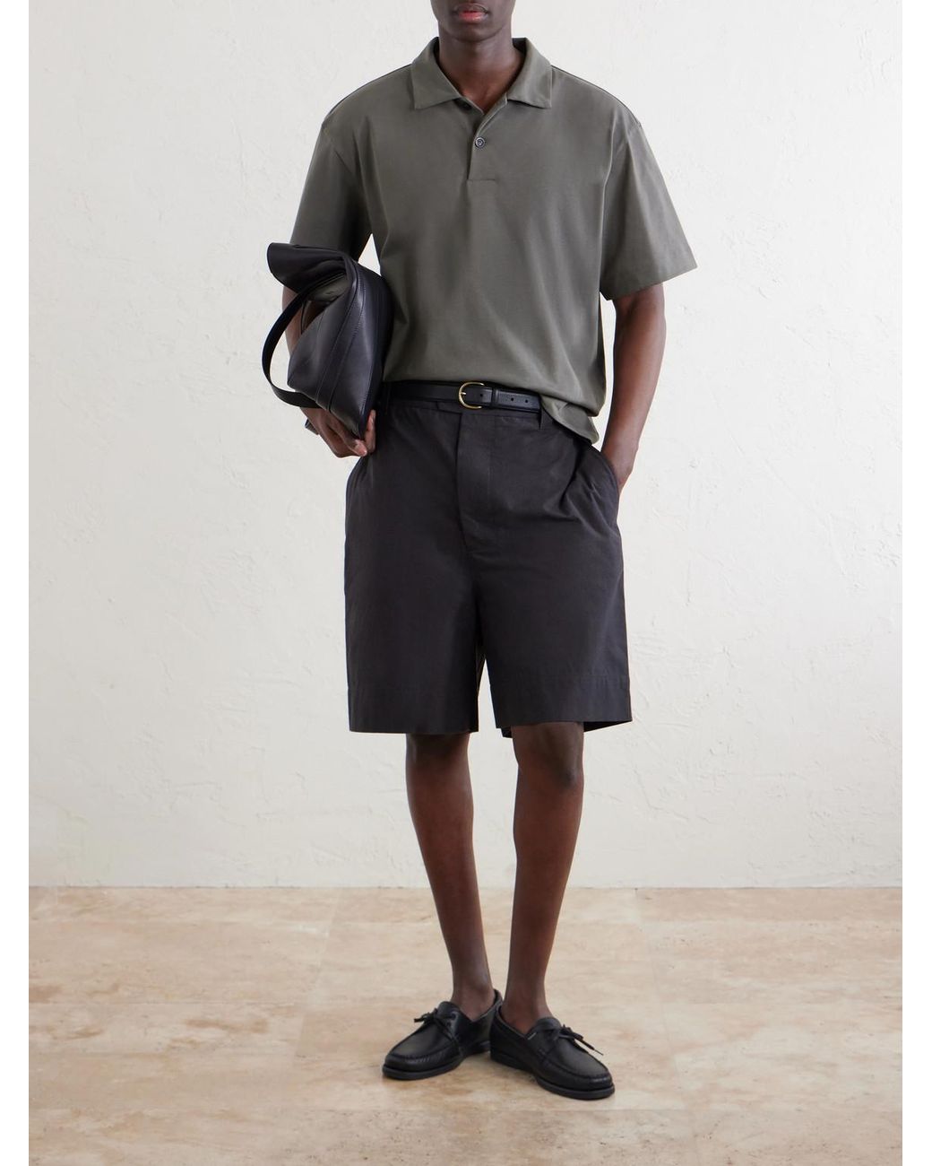 Margaret Howell Gray Cotton-Jersey Polo Shirt for men