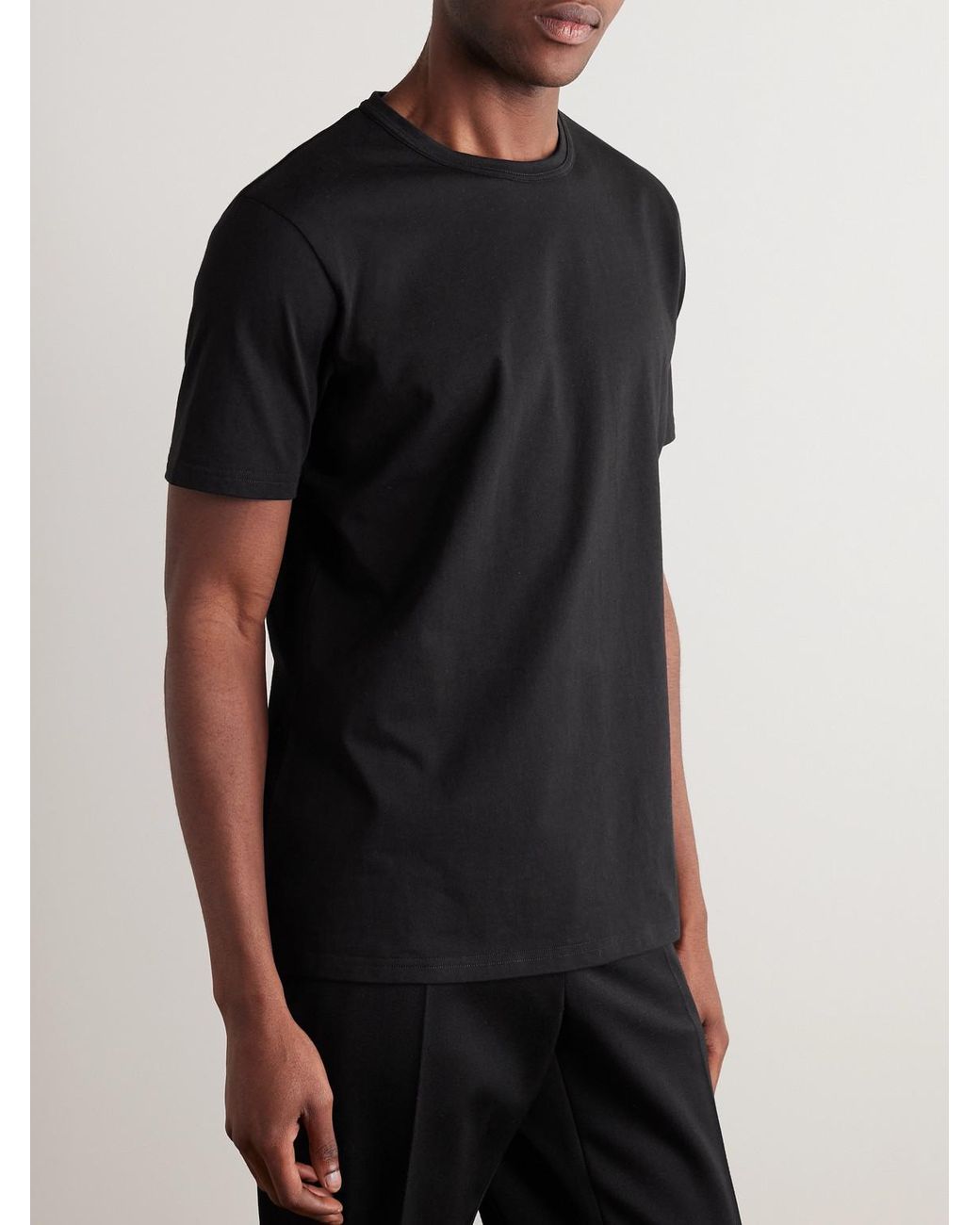 Gabriela Hearst Black Bandeira Recycled Cotton-Jersey T-Shirt for men