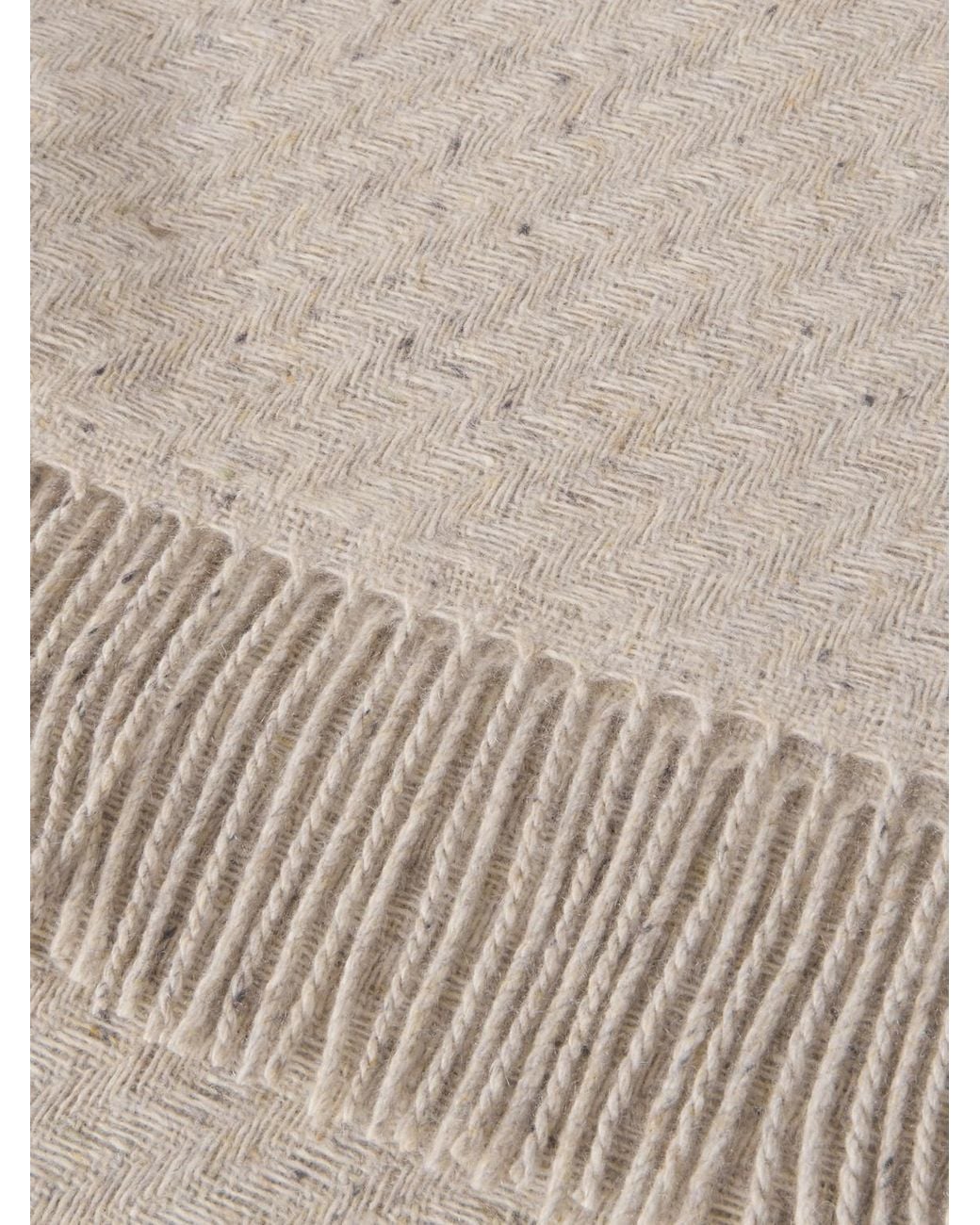 Johnstons Natural Fringed Cashmere Scarf for men