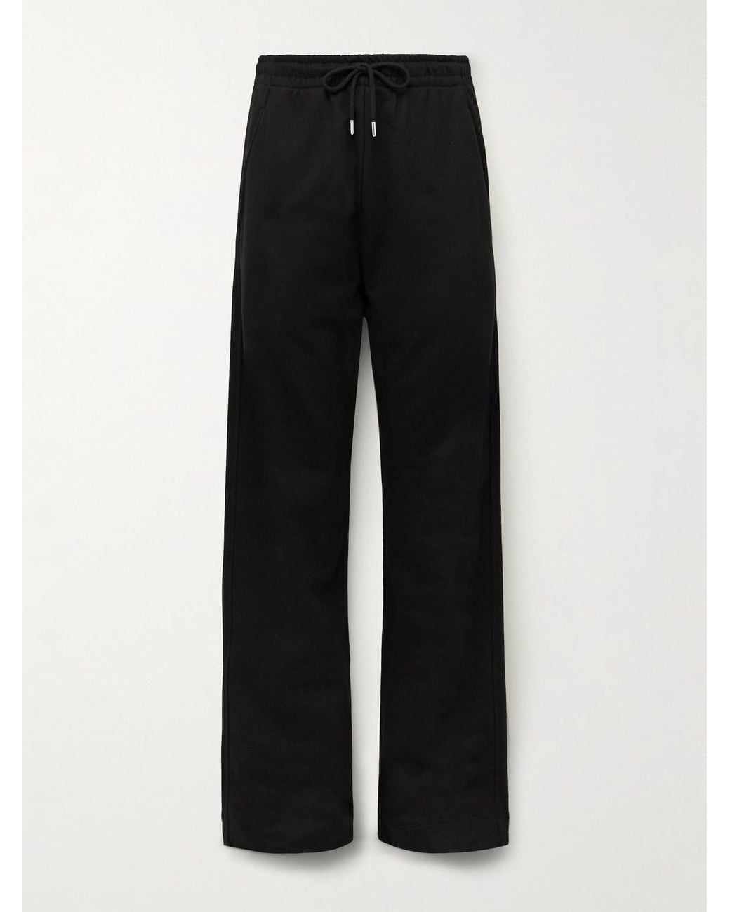 Dries Van Noten Black Straight-Leg Cotton-Jersey Sweatpants for men