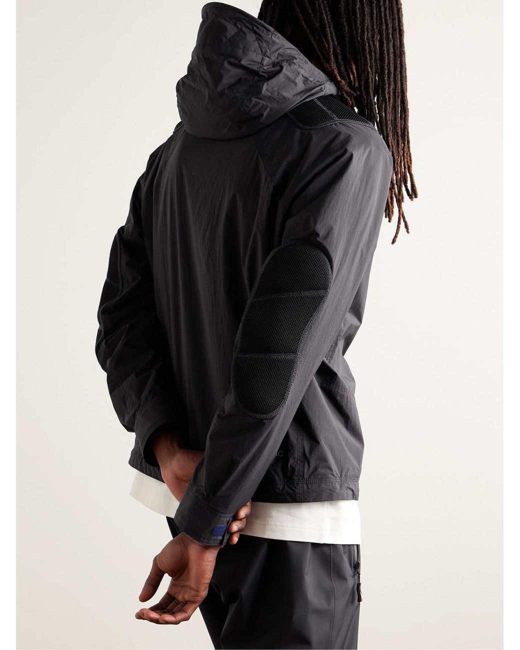 Moncler Black Vert Logo-appliquéd Polartec® Alpha® Crinkled-shell And Mesh Hooded Jacket for men