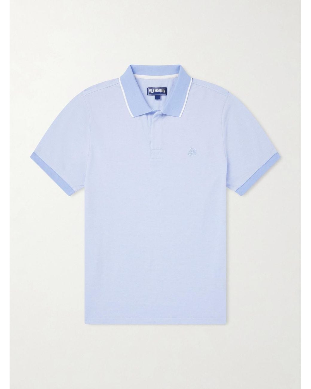 Vilebrequin Blue Palatin Cotton-Piqué Polo Shirt for men