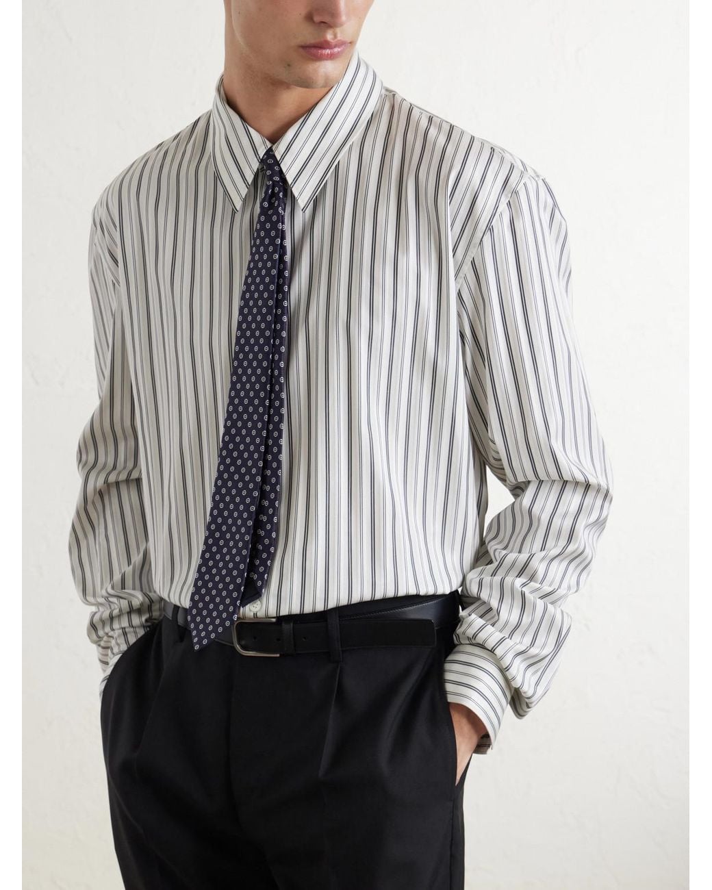 Saint Laurent Blue 7cm Silk-jacquard Tie for men