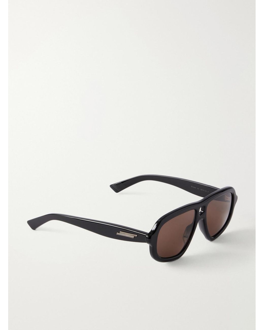 Bottega Veneta Black Sophia Ribbon Double-Bridge Aviator-Style Acetate Sunglasses for men