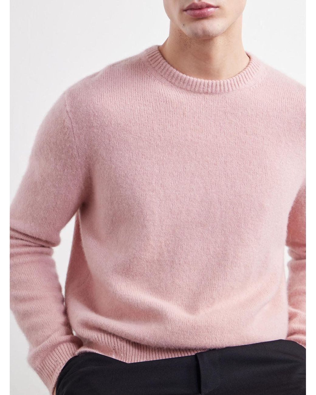 Totême Pink Distressed Silk, Alpaca And Cashmere-Blend Sweater for men