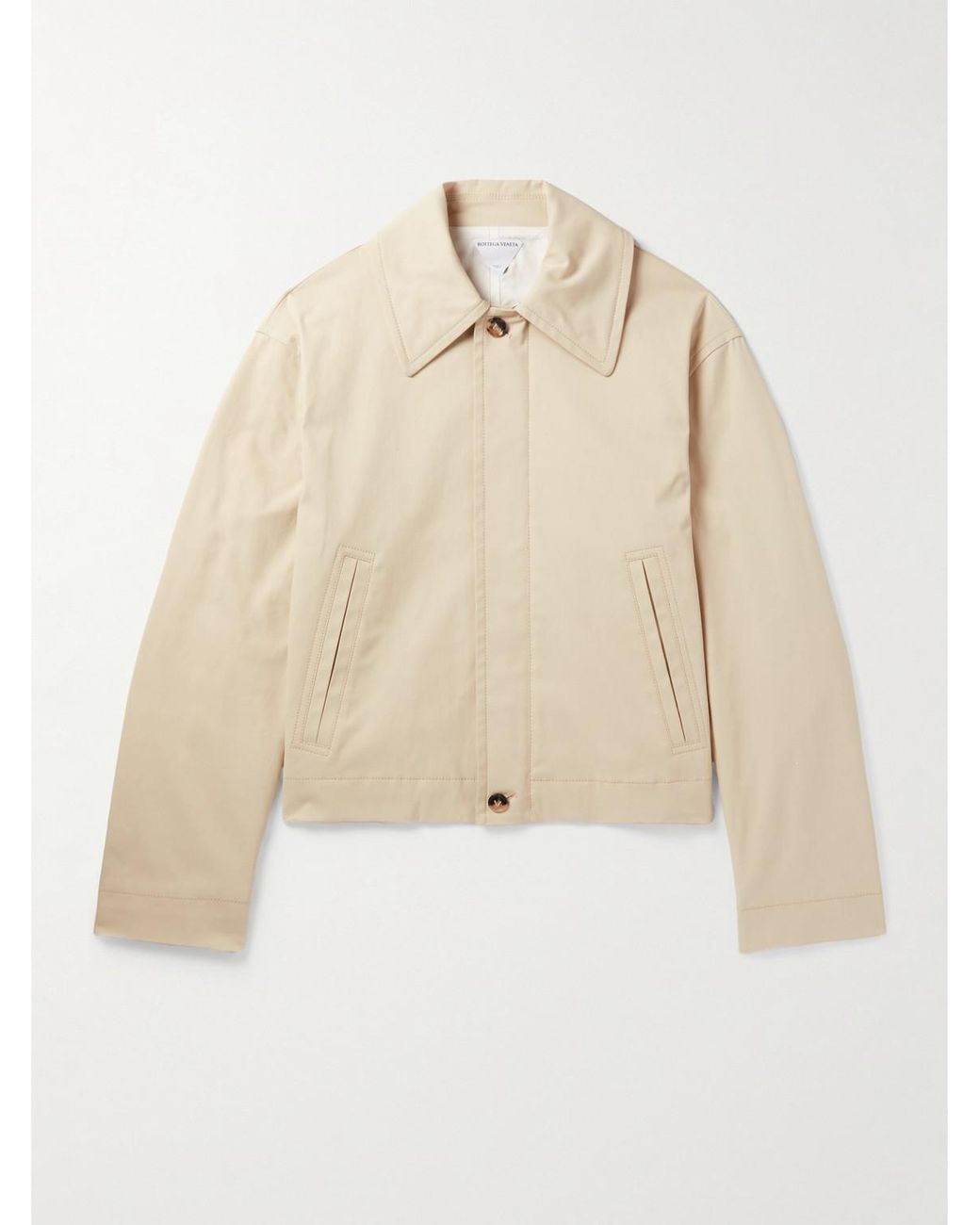 Bottega Veneta Coated Stretch-Cotton Jacket in Natural for
