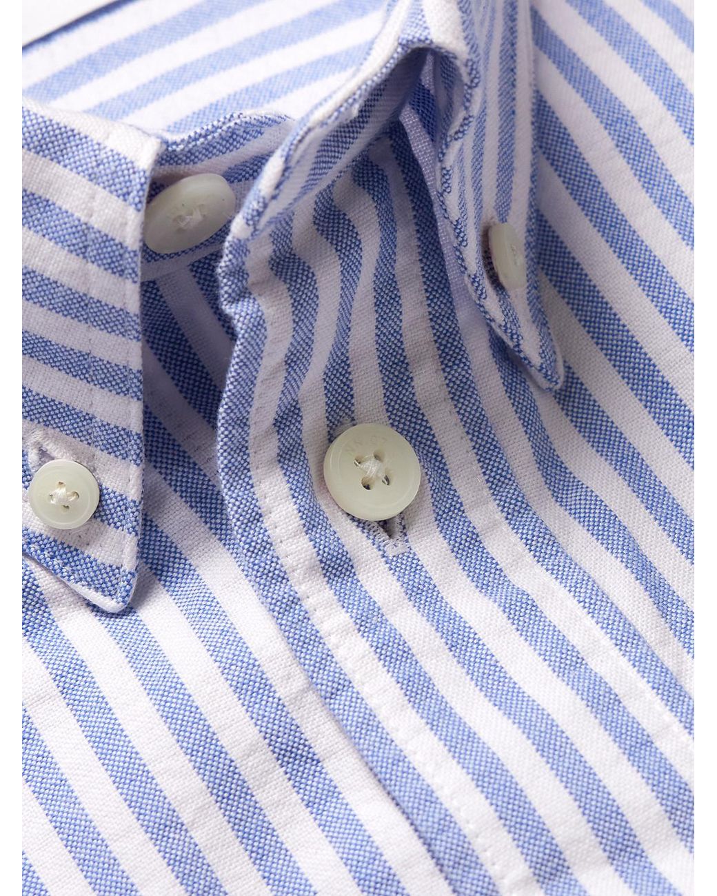 NN07 Blue Colby 5910 Button-Down Collar Striped Organic Cotton Oxford Shirt for men