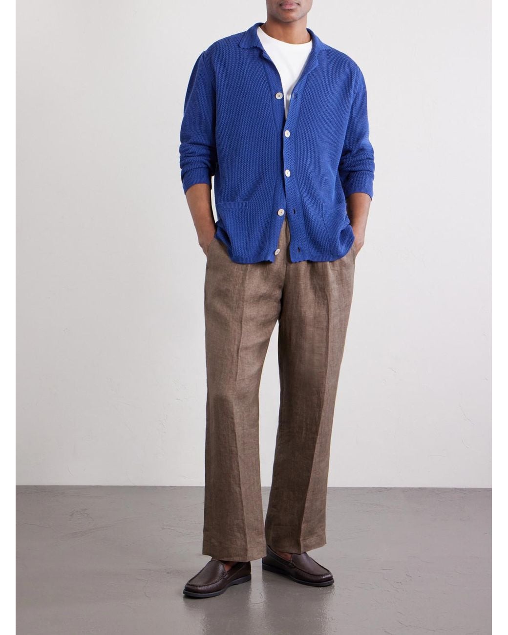 Piacenza 1733 Blue Silk And Linen-Blend Chore Jacket for men