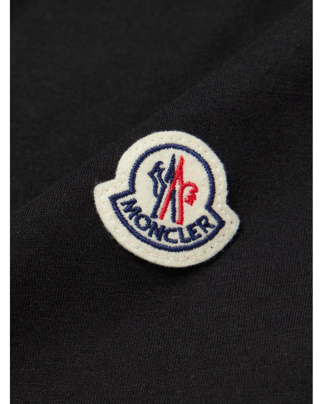 Moncler Black Three-Pack Logo-Appliquéd Cotton-Jersey T-Shirts for men
