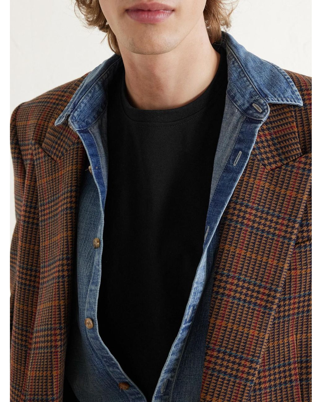 Saint Laurent T-Shirt aus Baumwoll-Jersey in Black für Herren