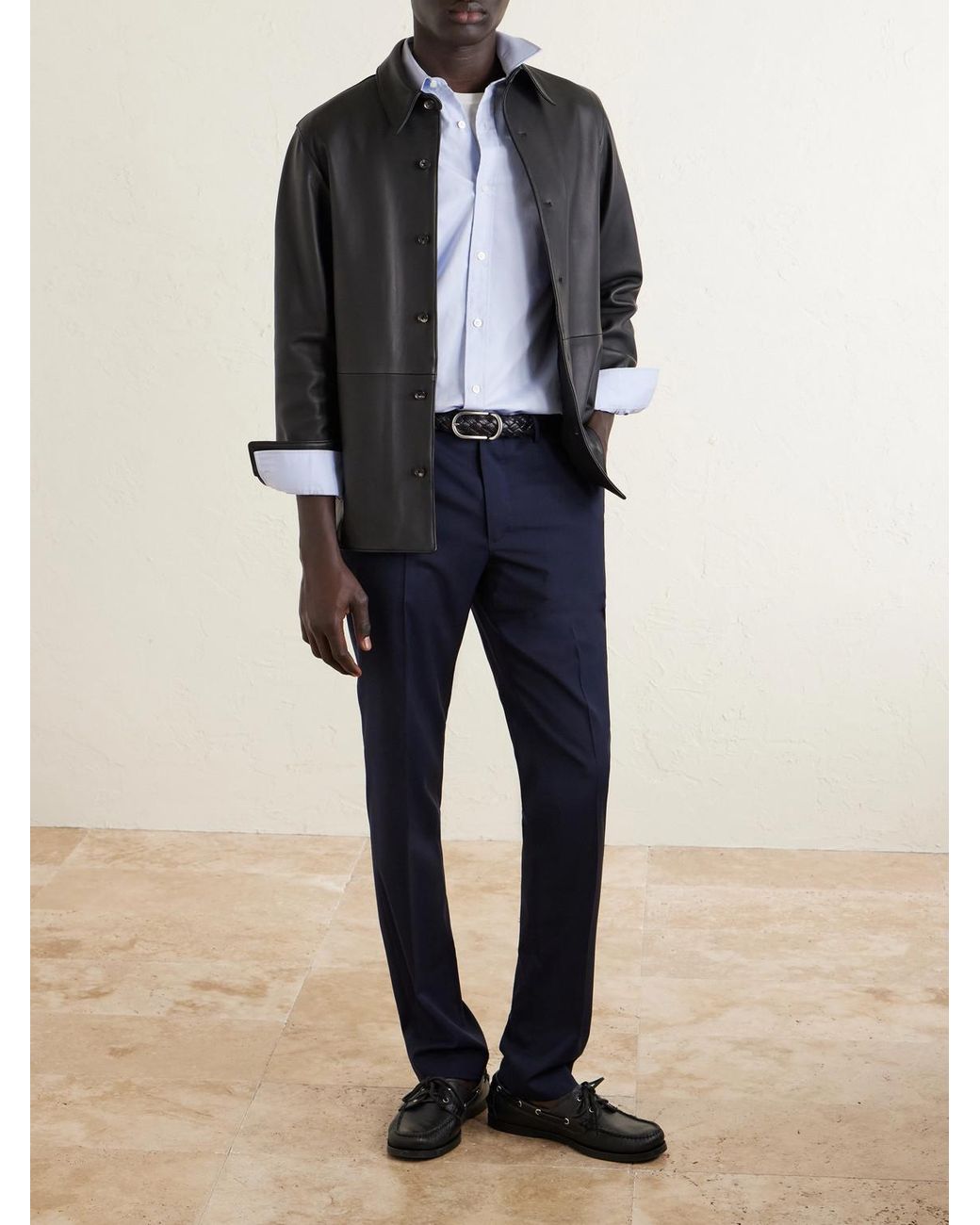 Slowear Blue Slim-Fit Wool Trousers for men