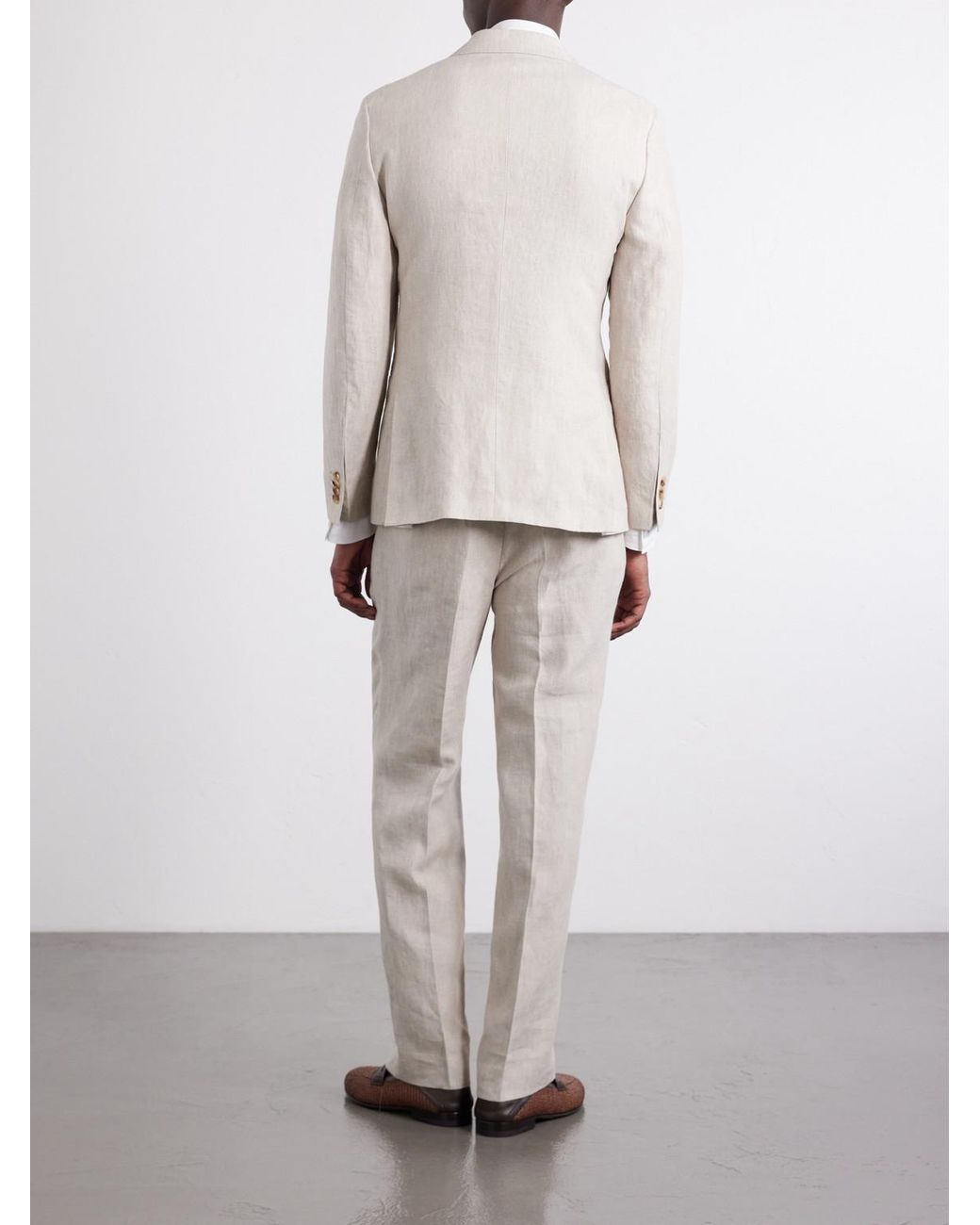 Mr P. White Slim-Fit Linen Tuxedo Jacket for men