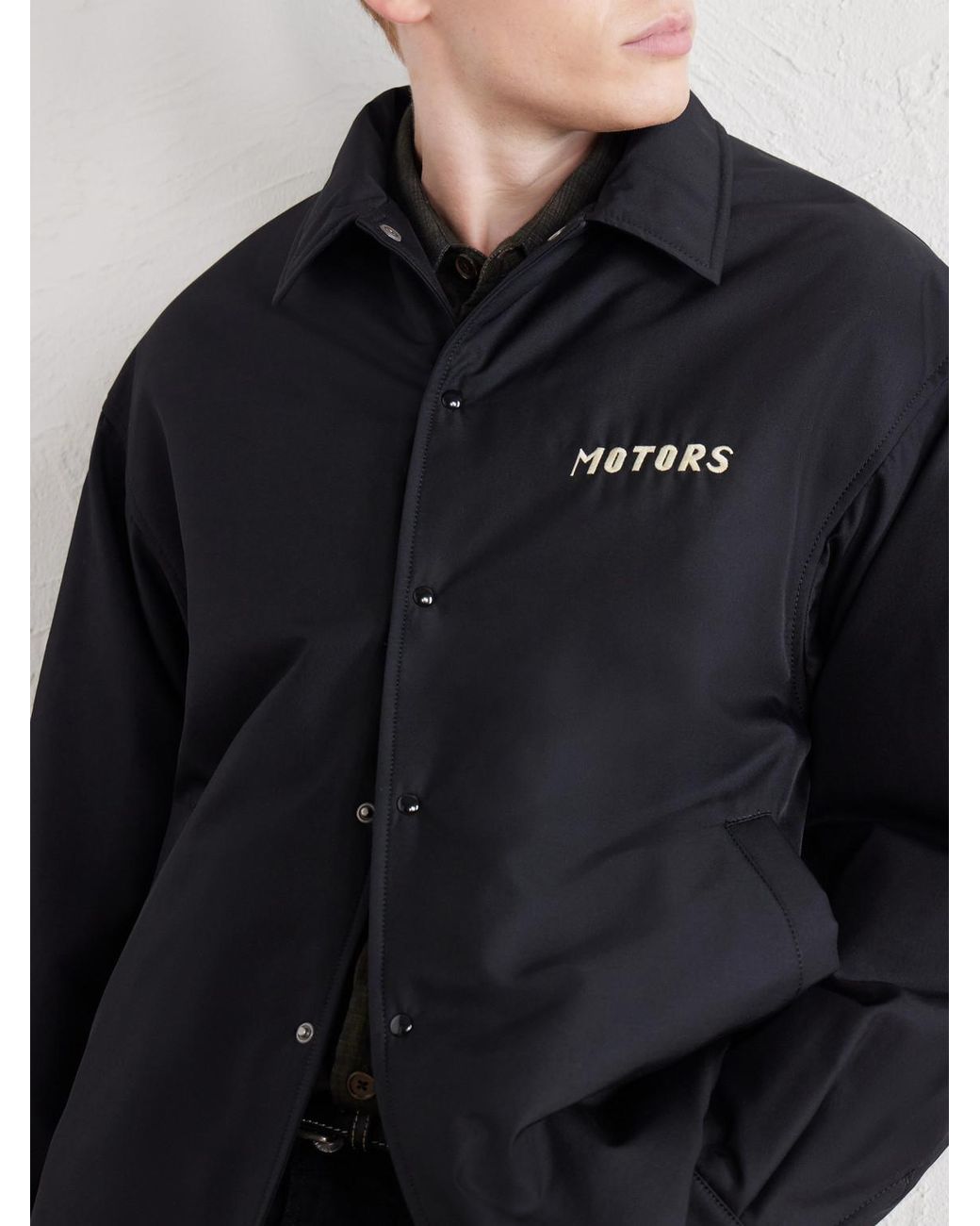 Visvim Black Embroidered Wool And Silk-Blend-Twill Jacket for men
