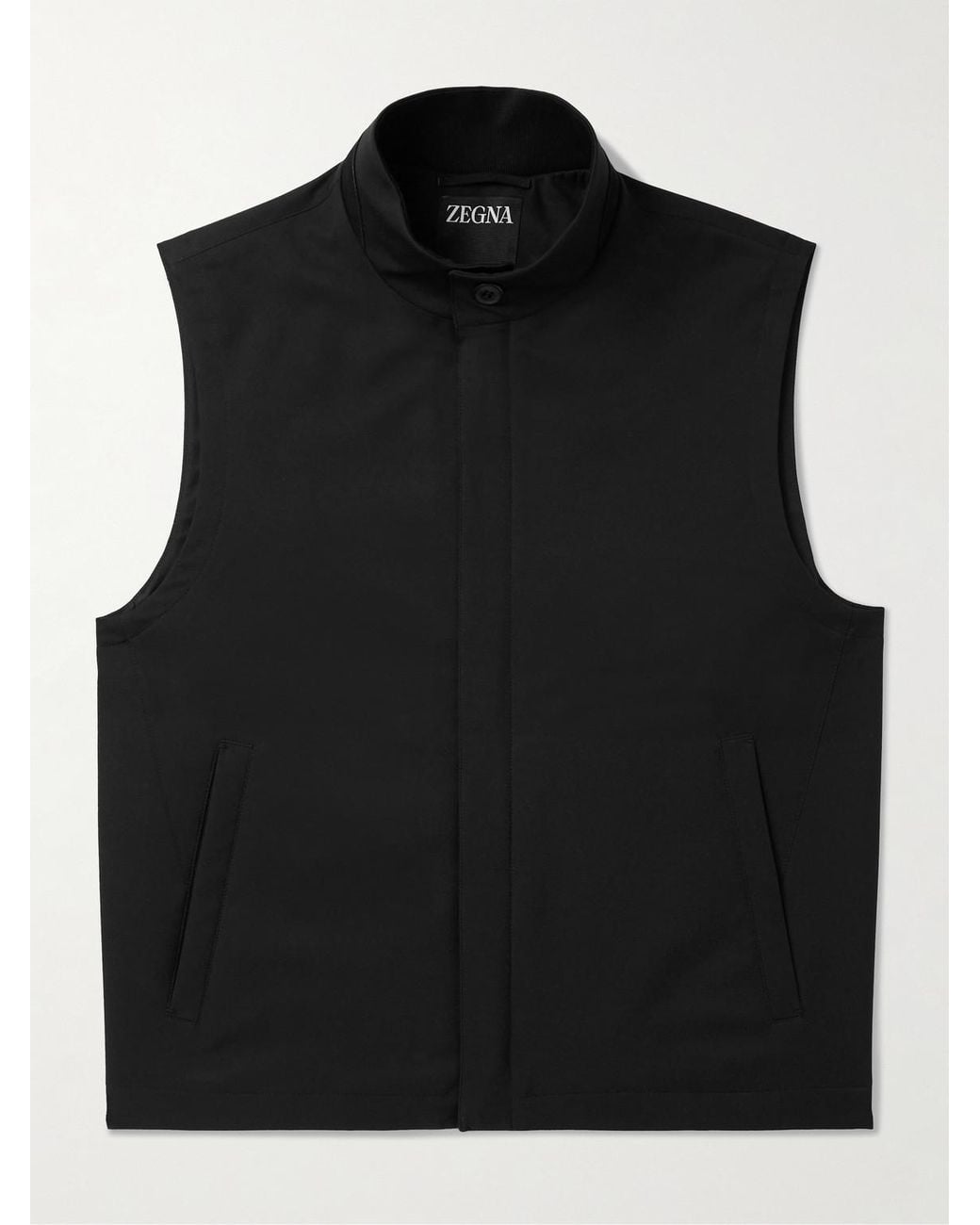 Zegna Black Slim-Fit Shell Gilet for men