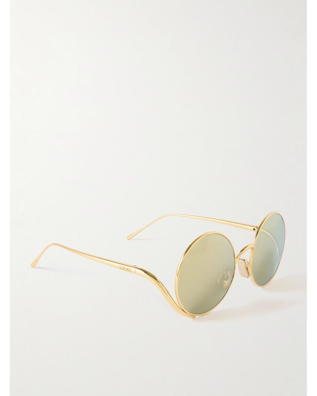 Signature Round-Tone Sunglasses di Loewe in Natural da Uomo