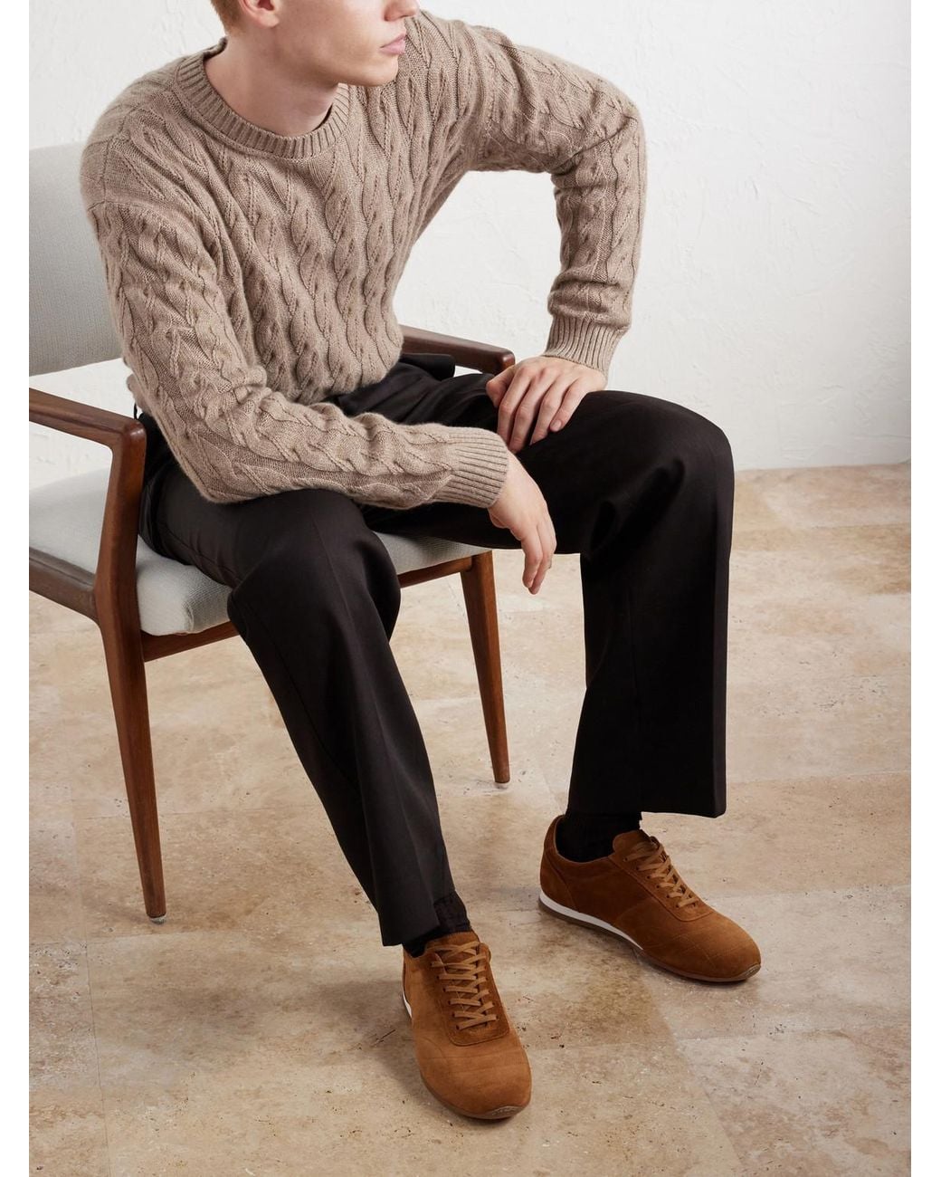 Mr P. Brown Suede Sneakers for men