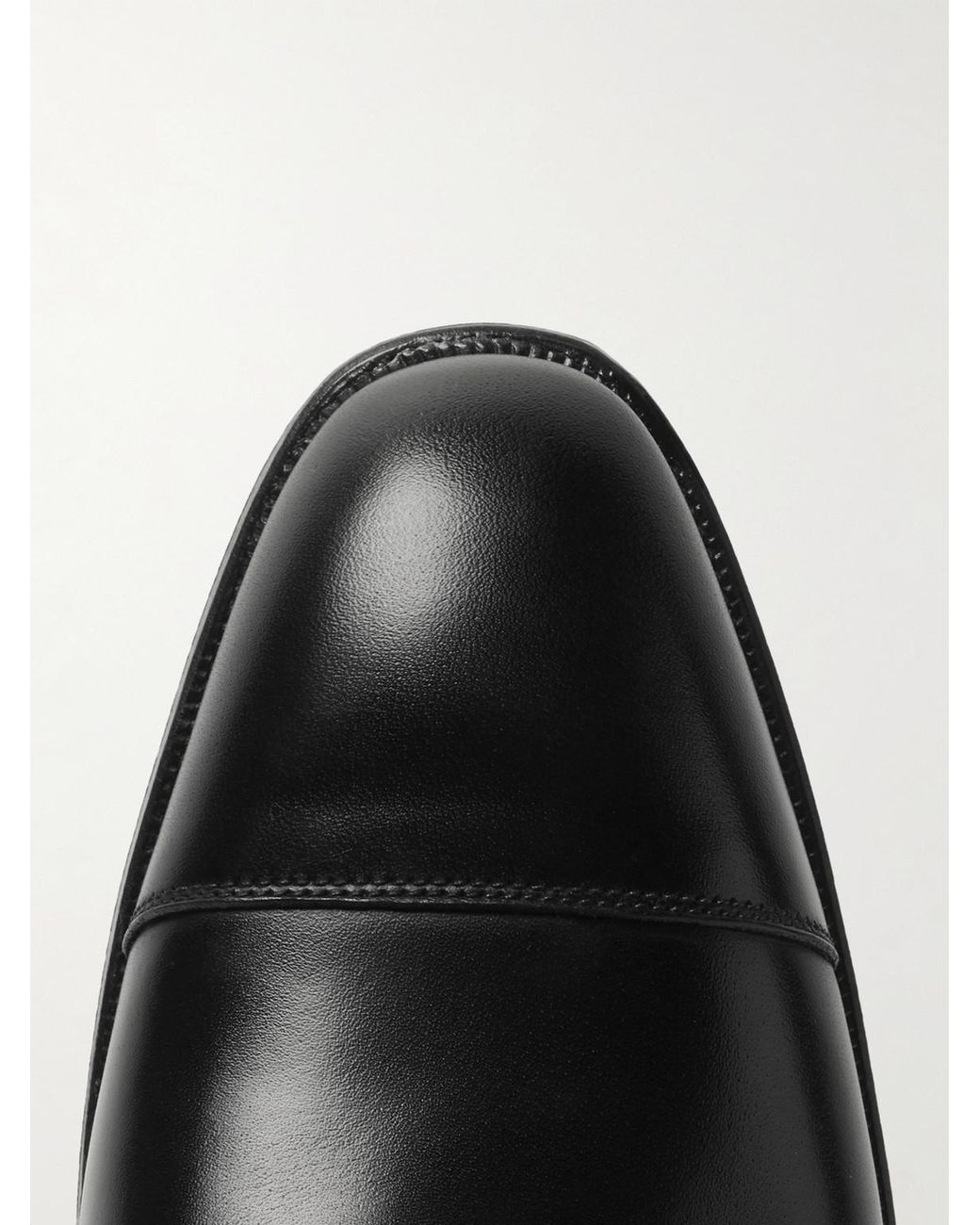 George Cleverley Black Thomas Cap-Toe Leather Monk-Strap Shoes for men
