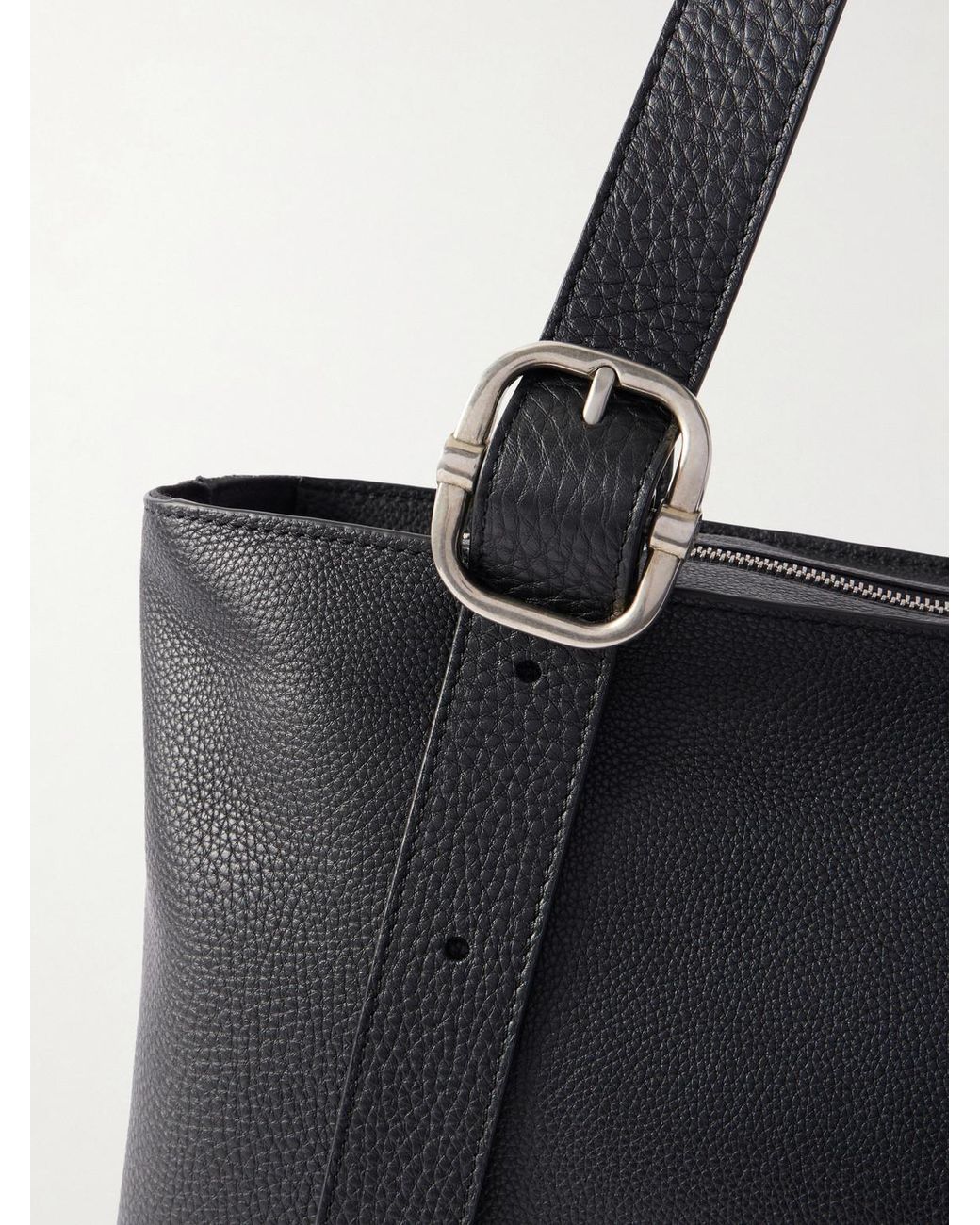 Loop Logo-Debossed Full-Grain Leather Tote Bag di Loewe in Black da Uomo
