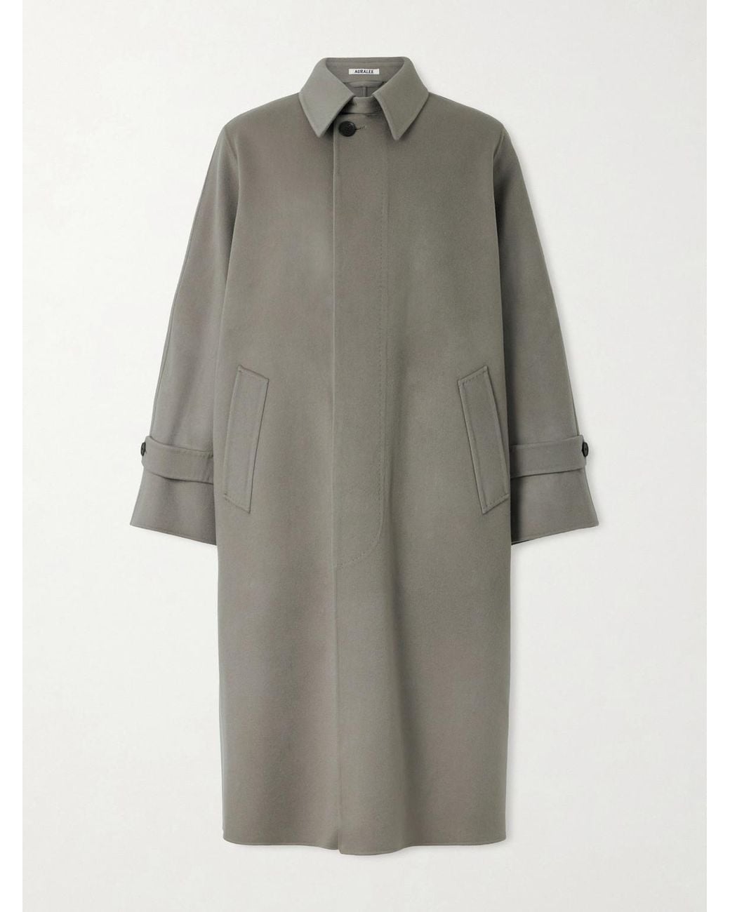 Auralee Natural Melton Wool Coat for men