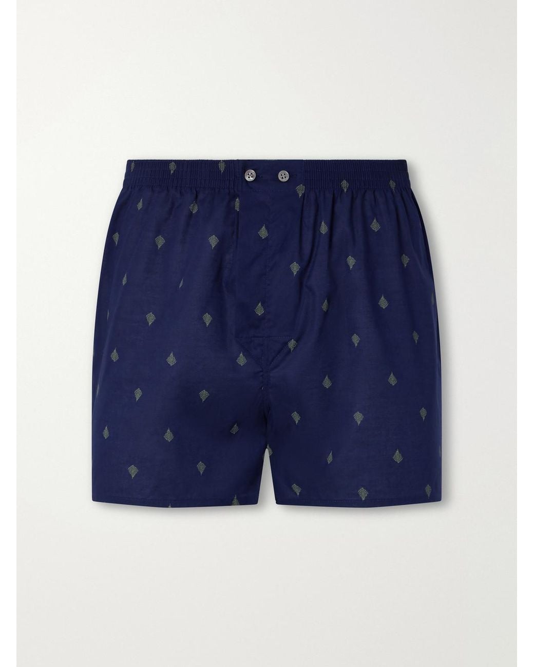 Derek Rose Blue Nelson Printed Cotton-Baptiste Boxer Shorts for men