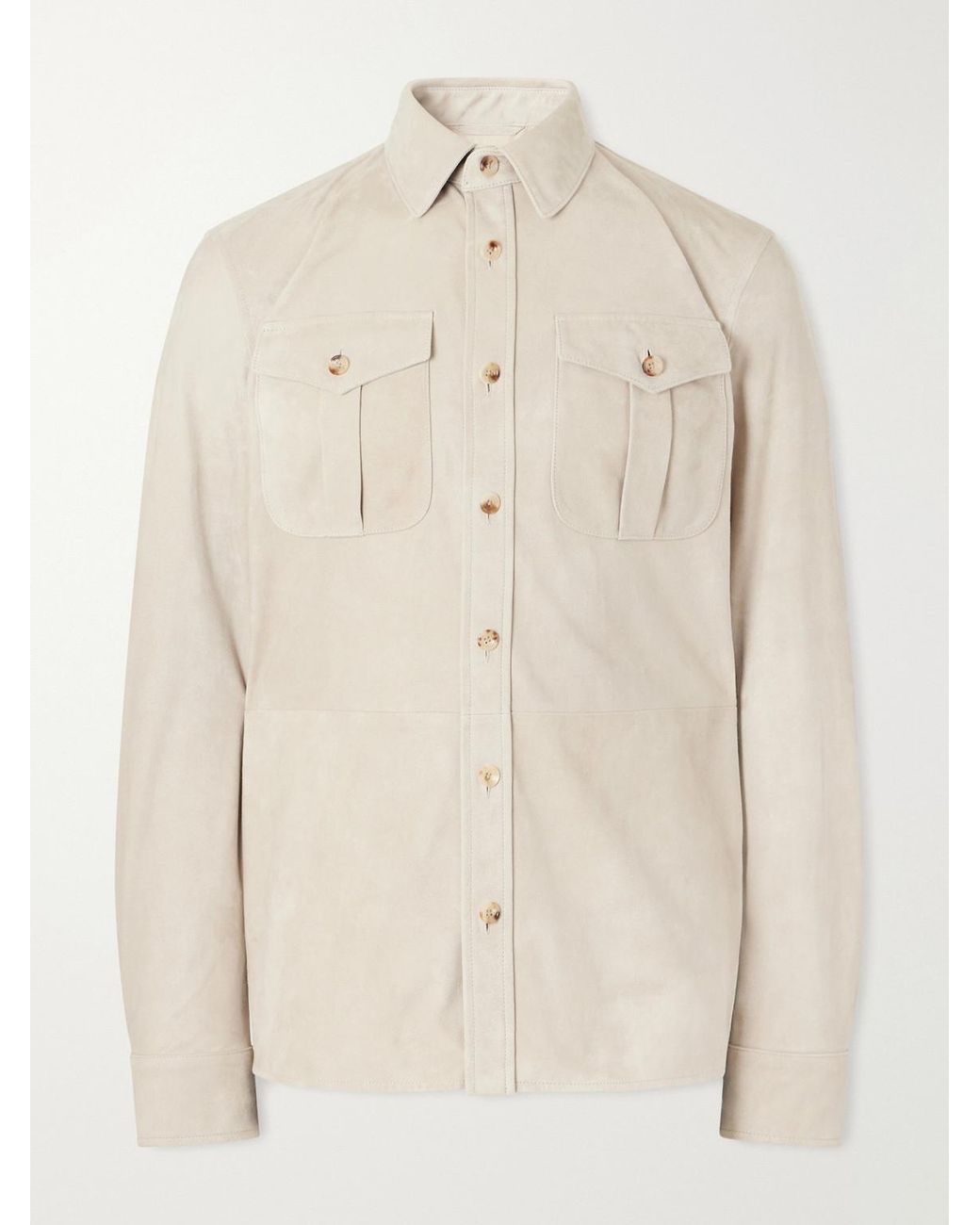 Ralph Lauren Natural Suede Overshirt for men