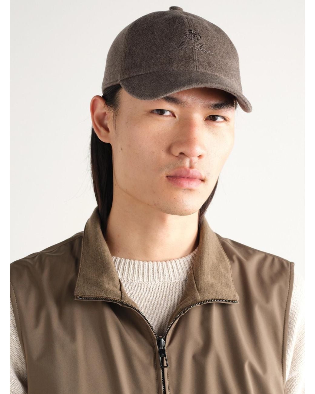 Loro Piana Brown Logo-Embroidered Storm System Cashmere Baseball Cap