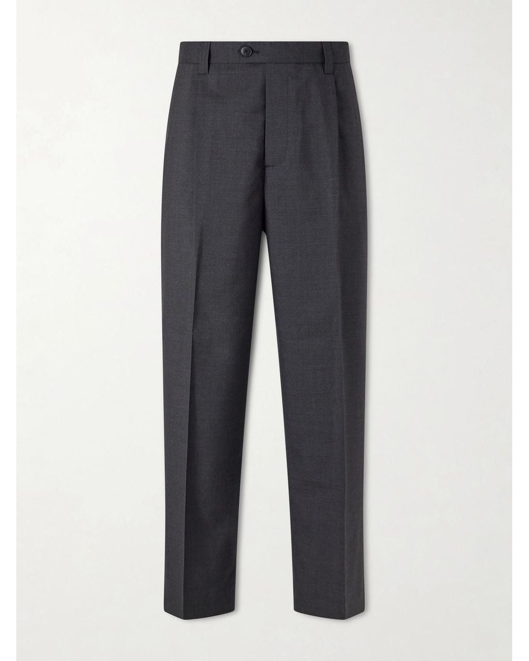 mfpen Blue Service Pleated Wool Trousers for men