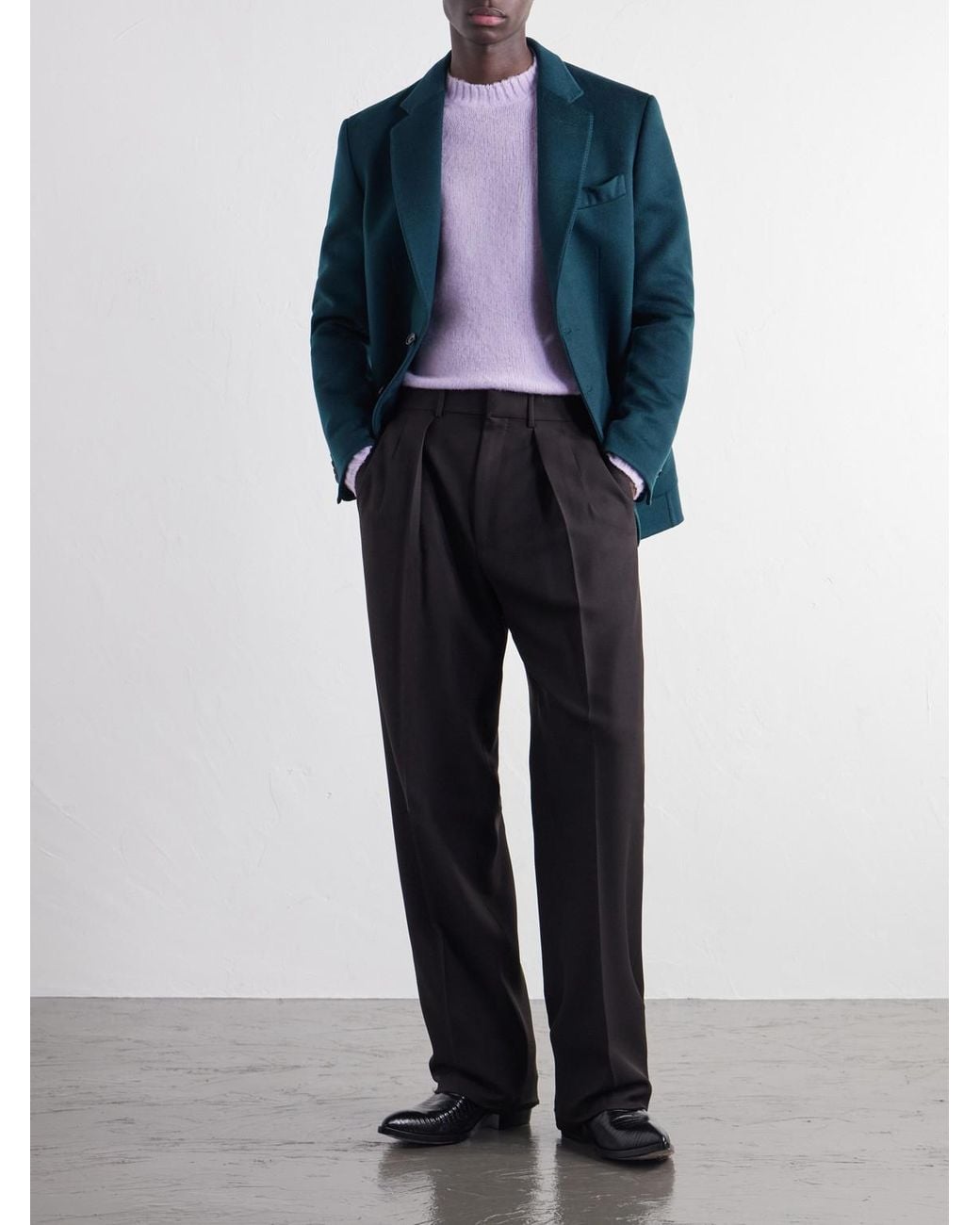 Tom Ford Black Straight-Leg Pleated Woven Wool Tuxedo Trousers for men