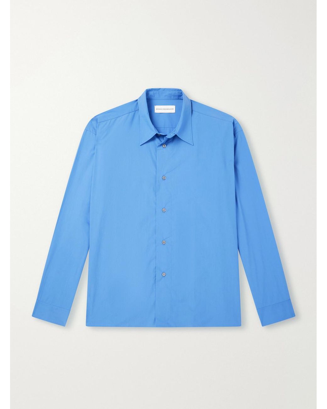Studio Nicholson Blue Cotton-Poplin Shirt for men