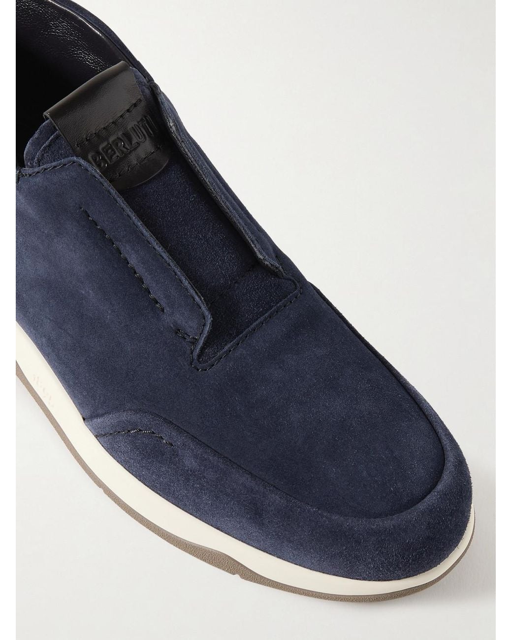 Berluti Blue Échappée Scritto Suede Sneakers for men