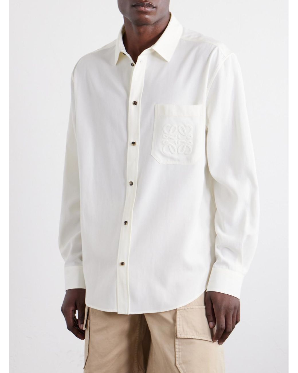 Loewe Natural Paula's Ibiza Anagram-Embroidered Lyocell-Poplin Shirt for men