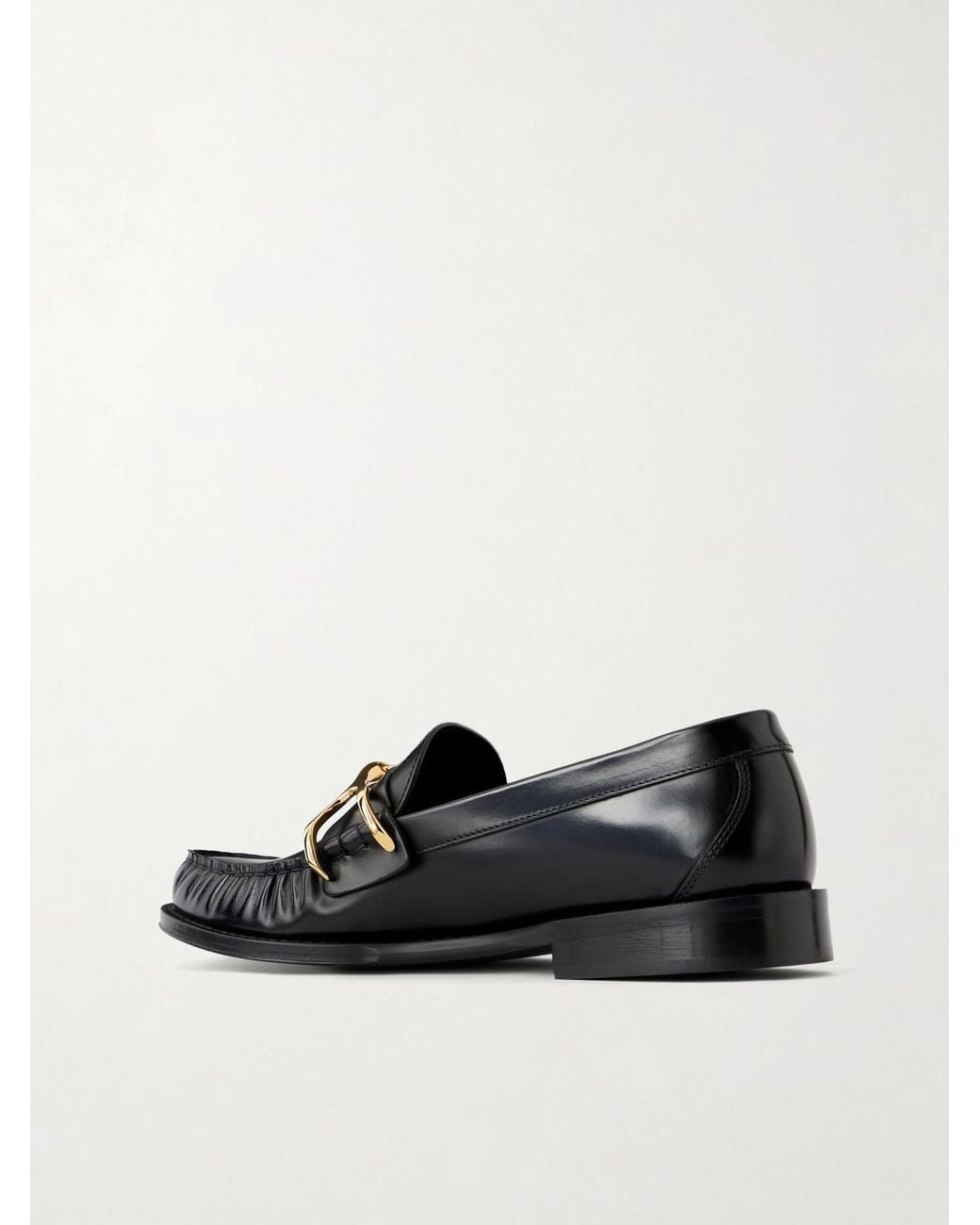 McQueen Black Leather Loafers for men