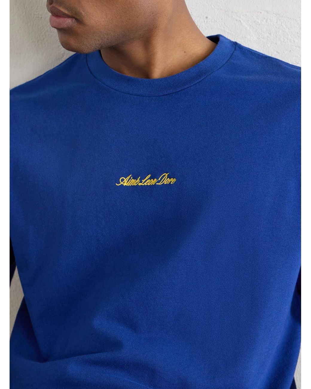 Aimé Leon Dore Blue Logo-Embroidered Cotton-Jersey T-Shirt for men