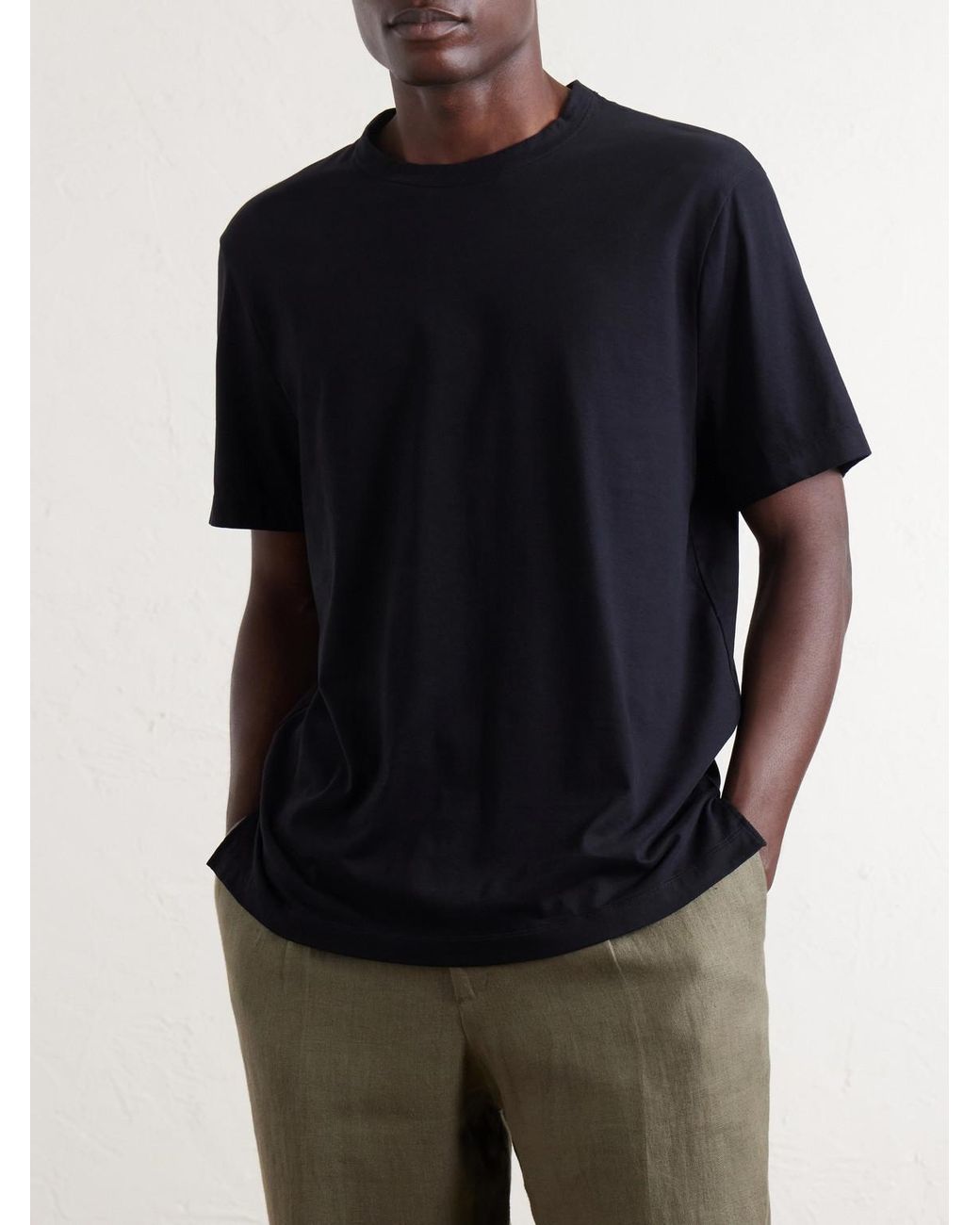 James Perse Black Luxe Cotton Jersey T-shirt for men