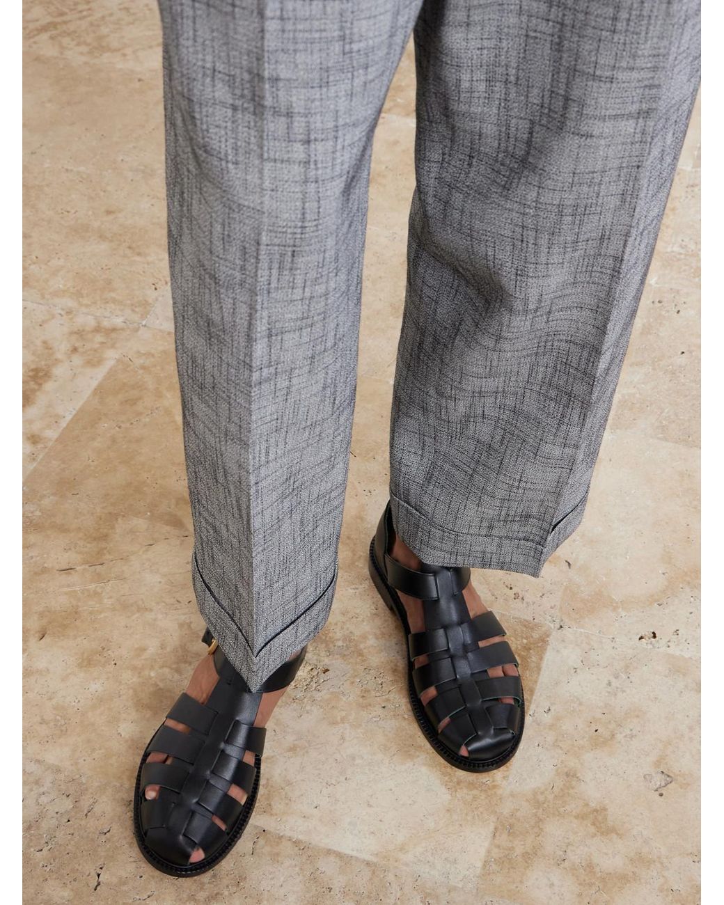 Bode Gray Static Weave Mcnab Straight-Leg Woven Trousers for men