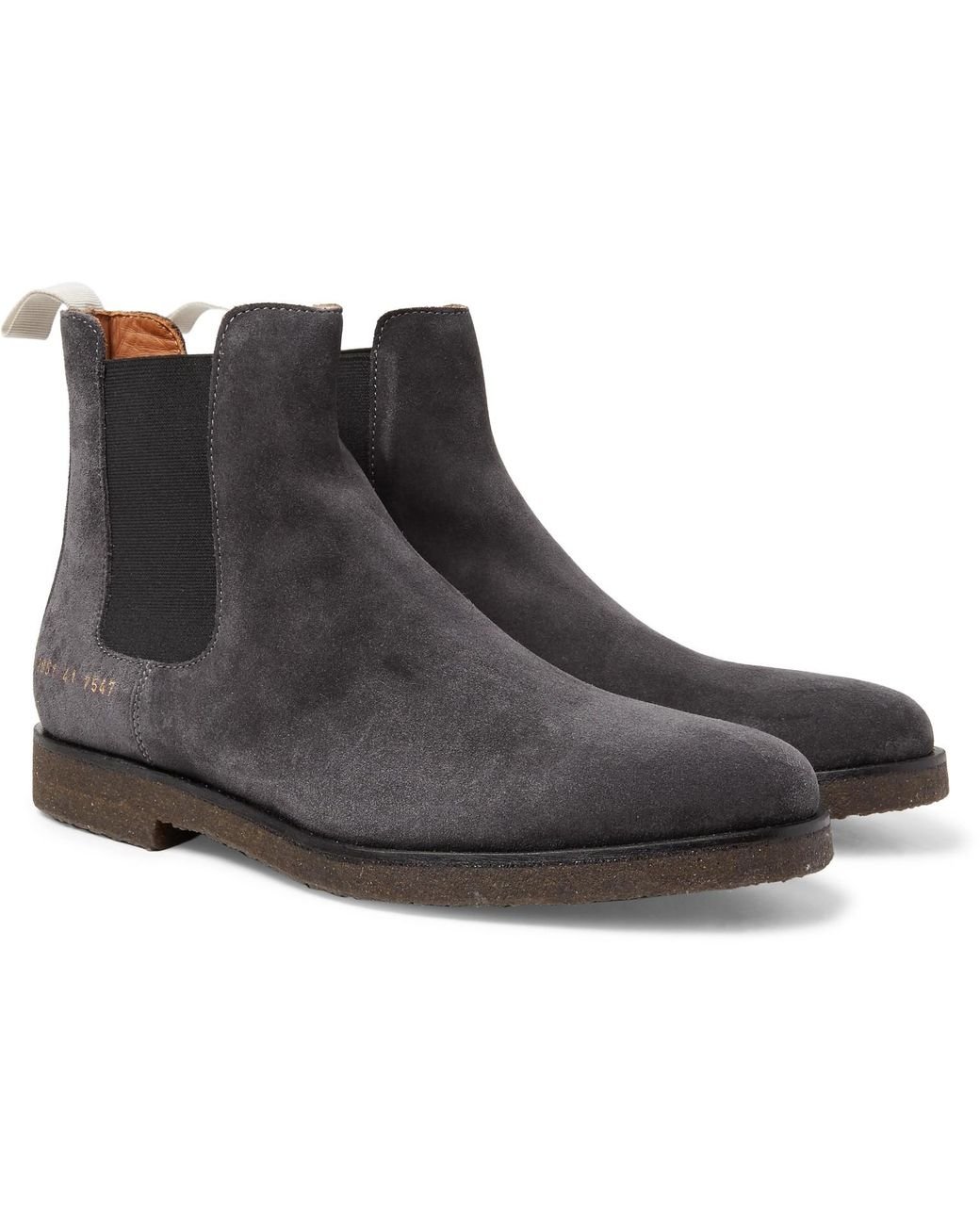 Common Projects Suede Chelsea Boots in Charcoal (Gray) for Men | Lyst