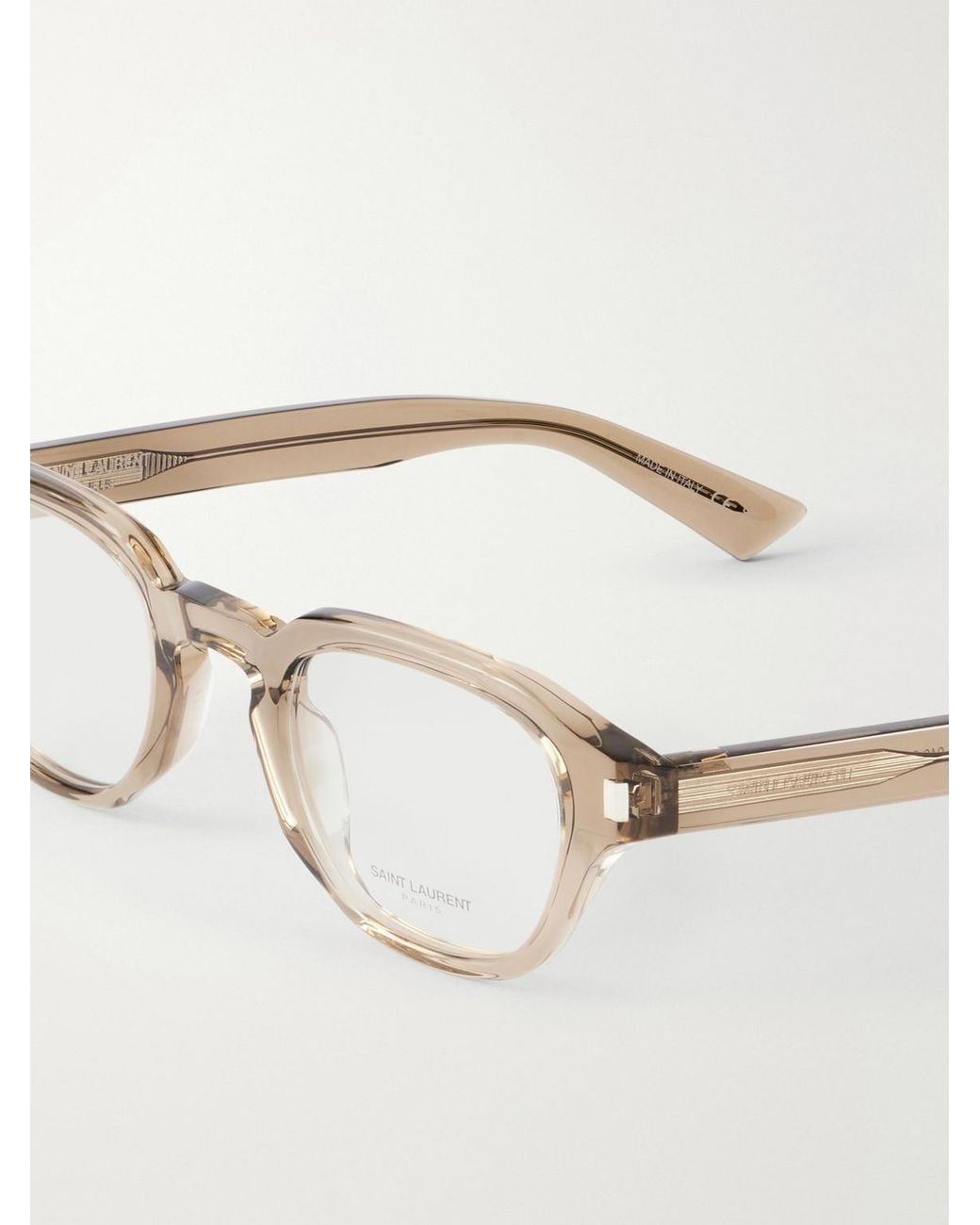 Saint Laurent Natural Sl 946 Opt Round-Frame Recycled Acetate Glasses for men