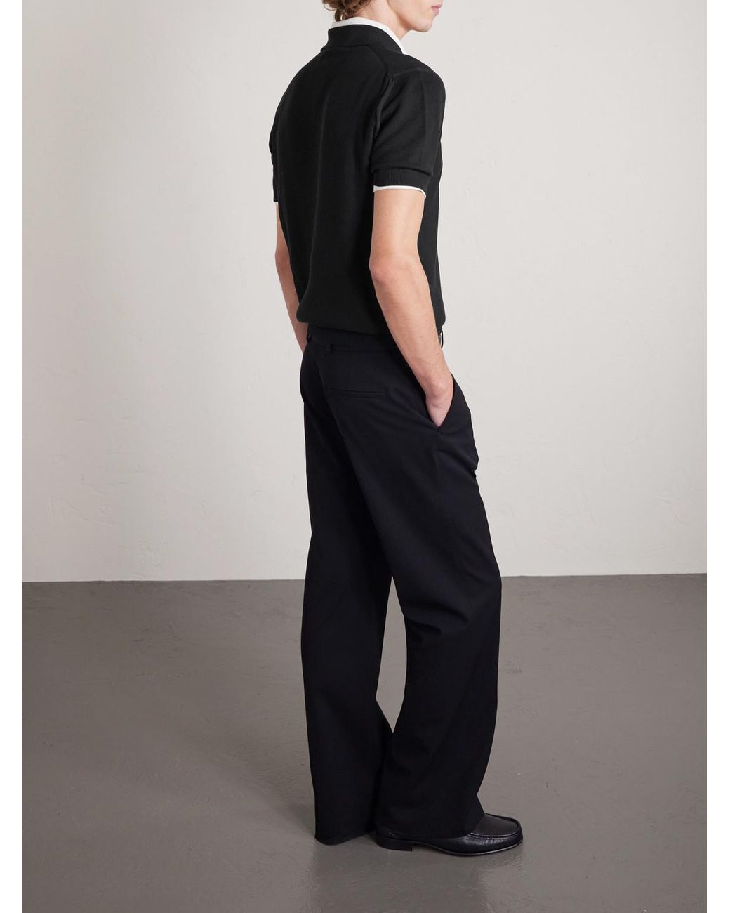 Tom Ford Black Slim-fit Lyocell And Cotton-blend Piqué Polo Shirt for men