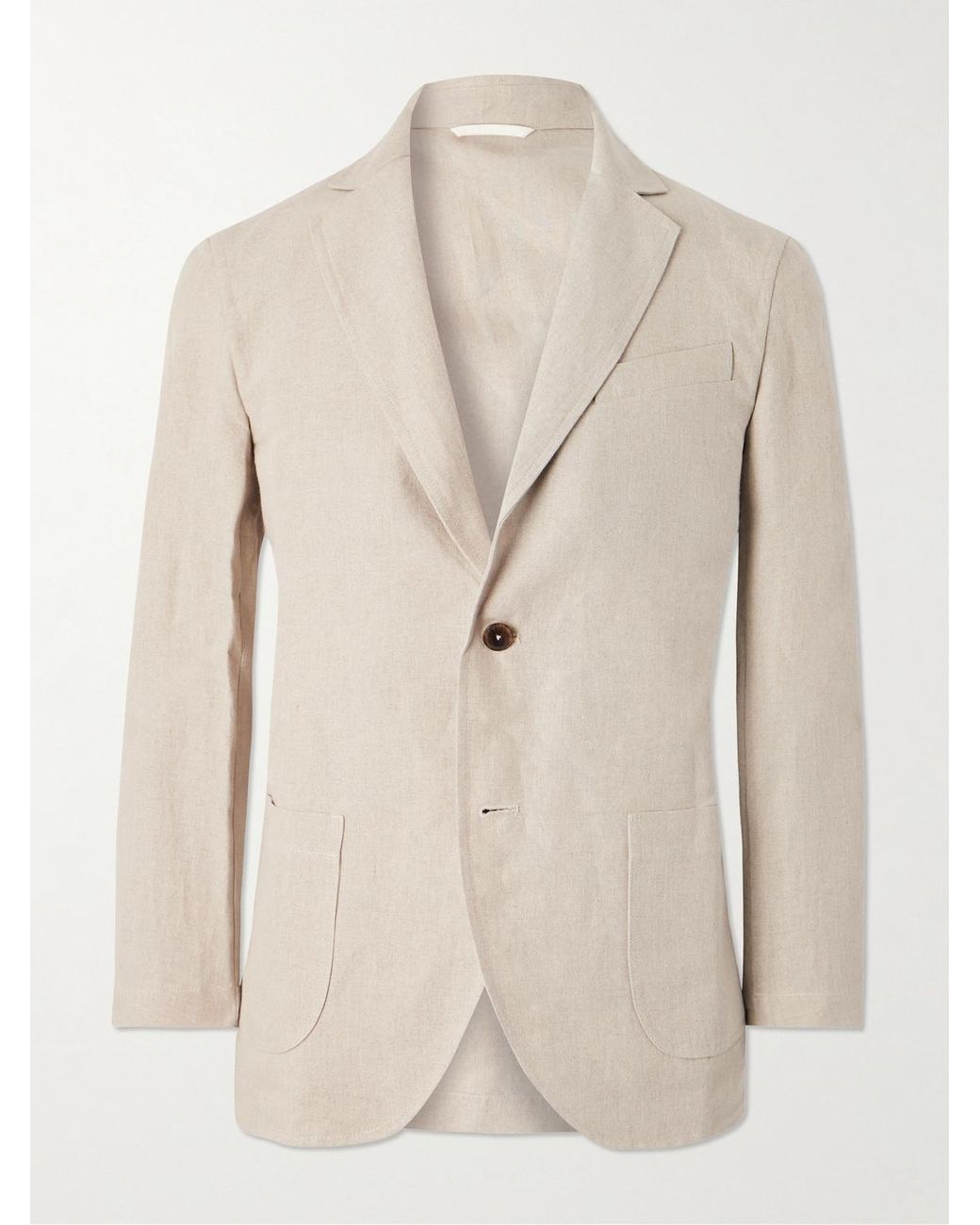 De Bonne Facture Essential Unstructured Washed Belgian Linen Suit Jacket in Natural for Men Lyst UK
